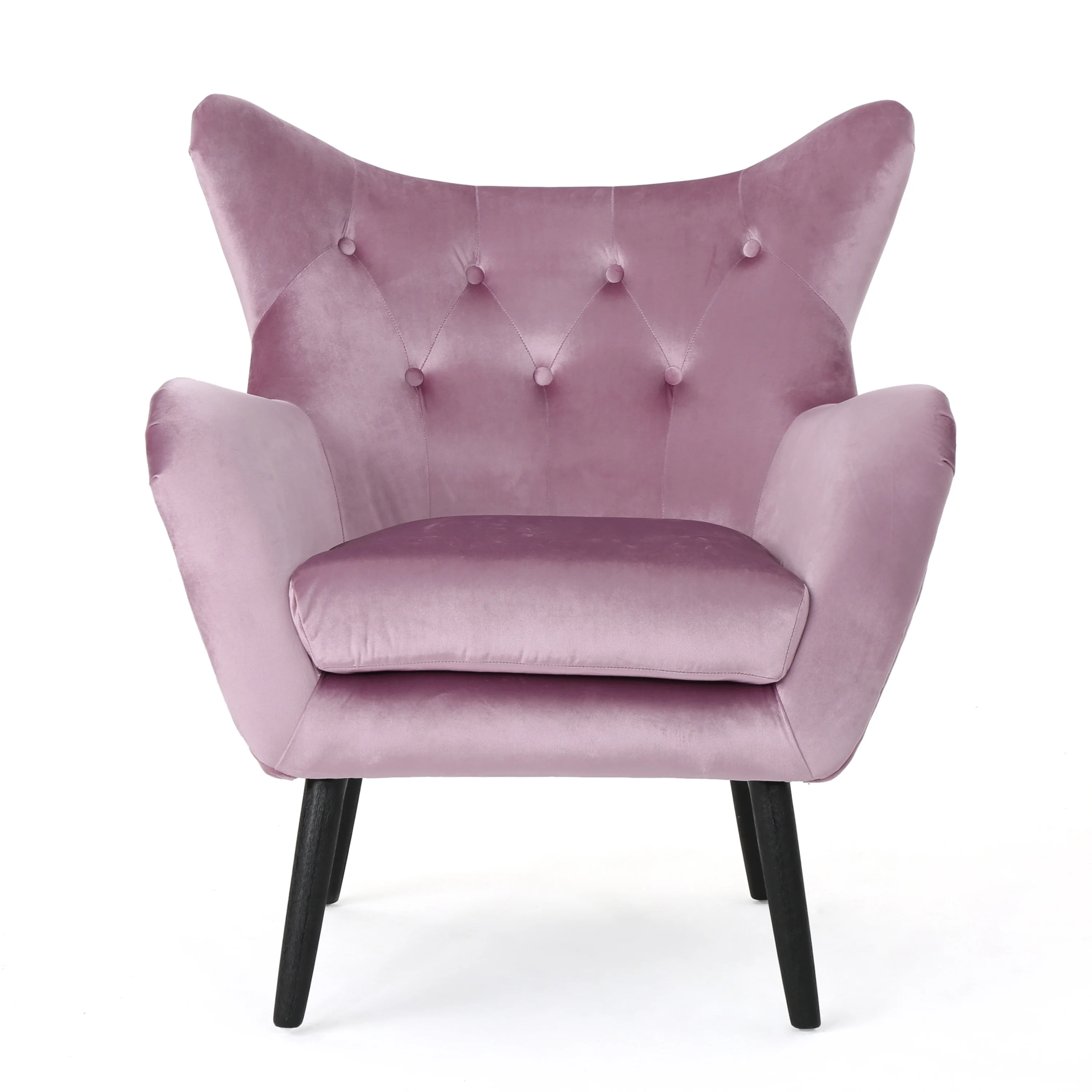 Mae Velvet Tufted Wingback Armchair - furnishings