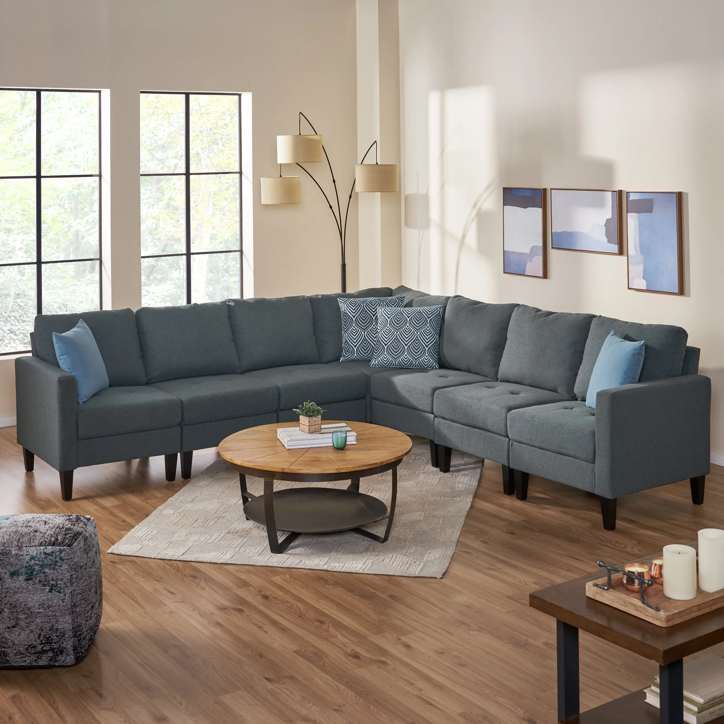 Bridger 7 Piece Versatile Fabric Sectional Couch - furnishings