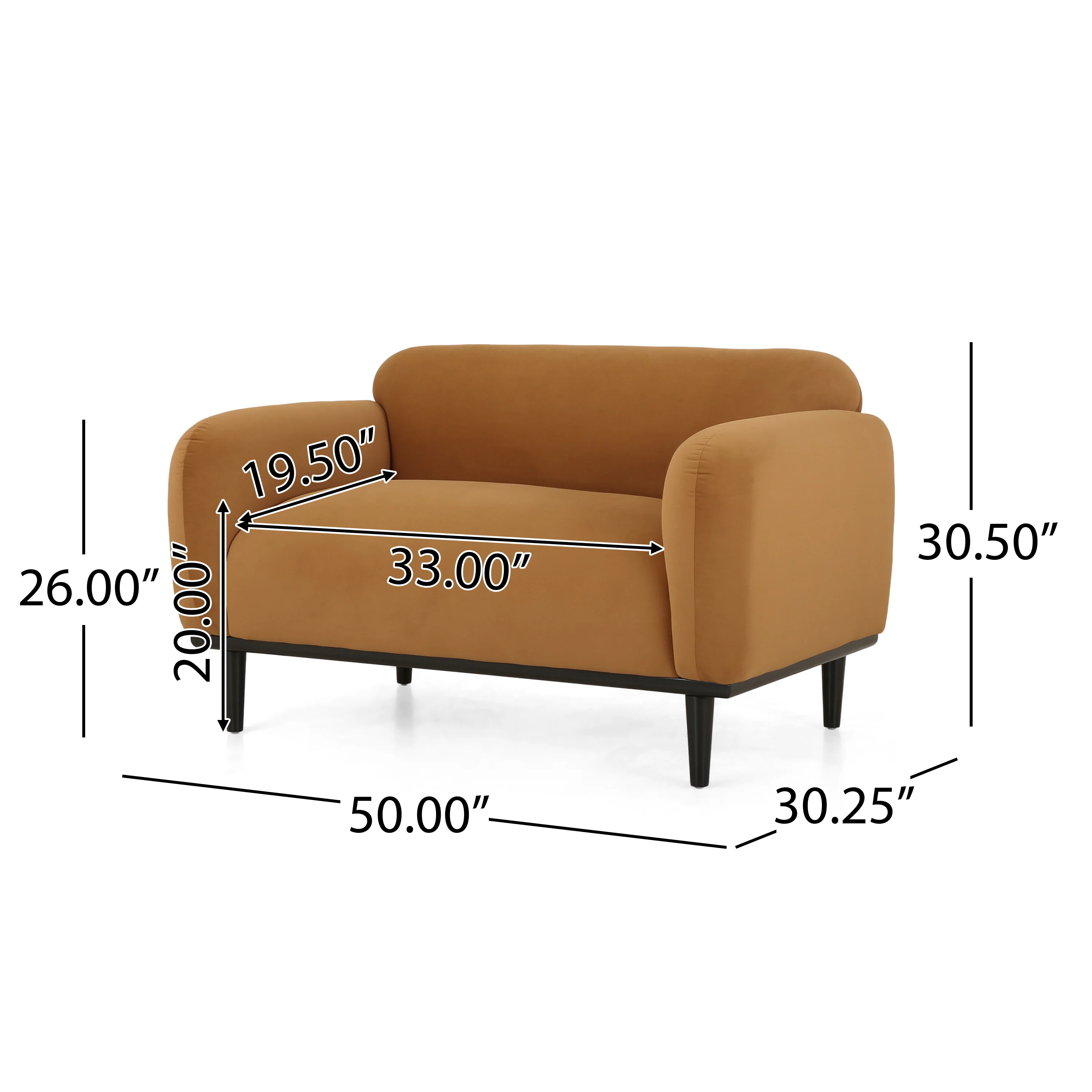 Sandee Contemporary Upholstered Loveseat - furnishings