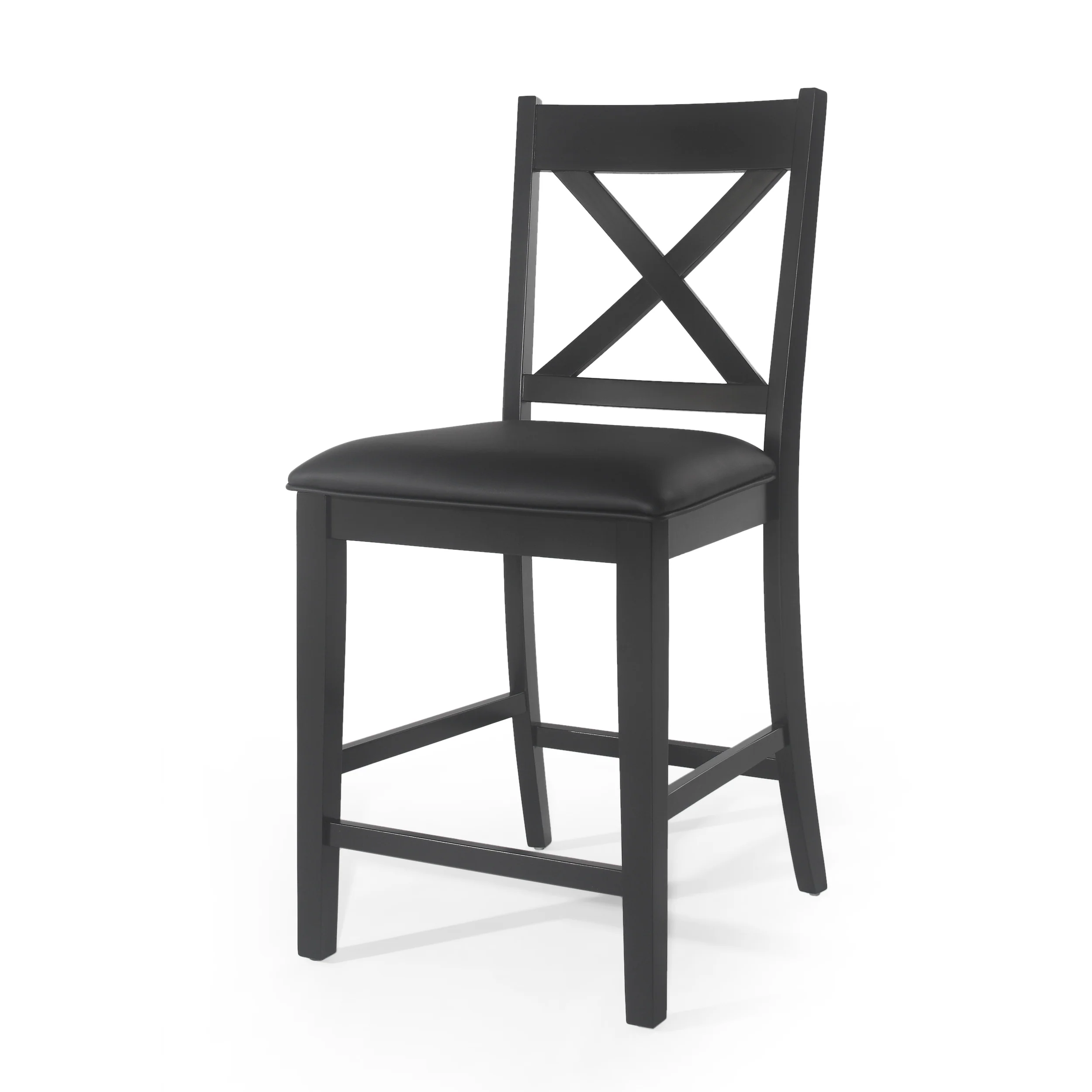 Bouman Farmhouse Upholstered Wood Counter Stools, Set of 2 - furnishings