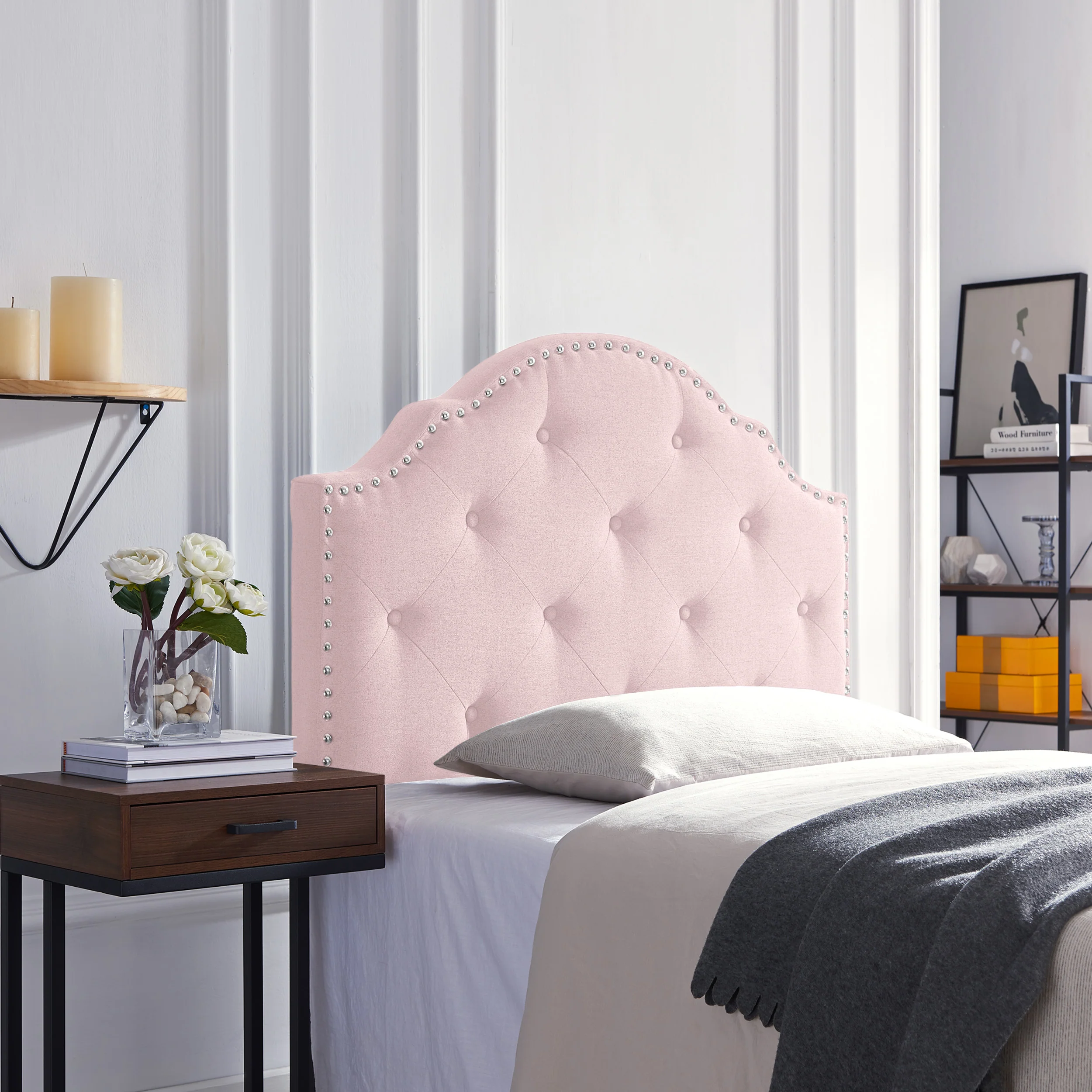 Sharon Contemporary Upholstered Twin Headboard - furnishings