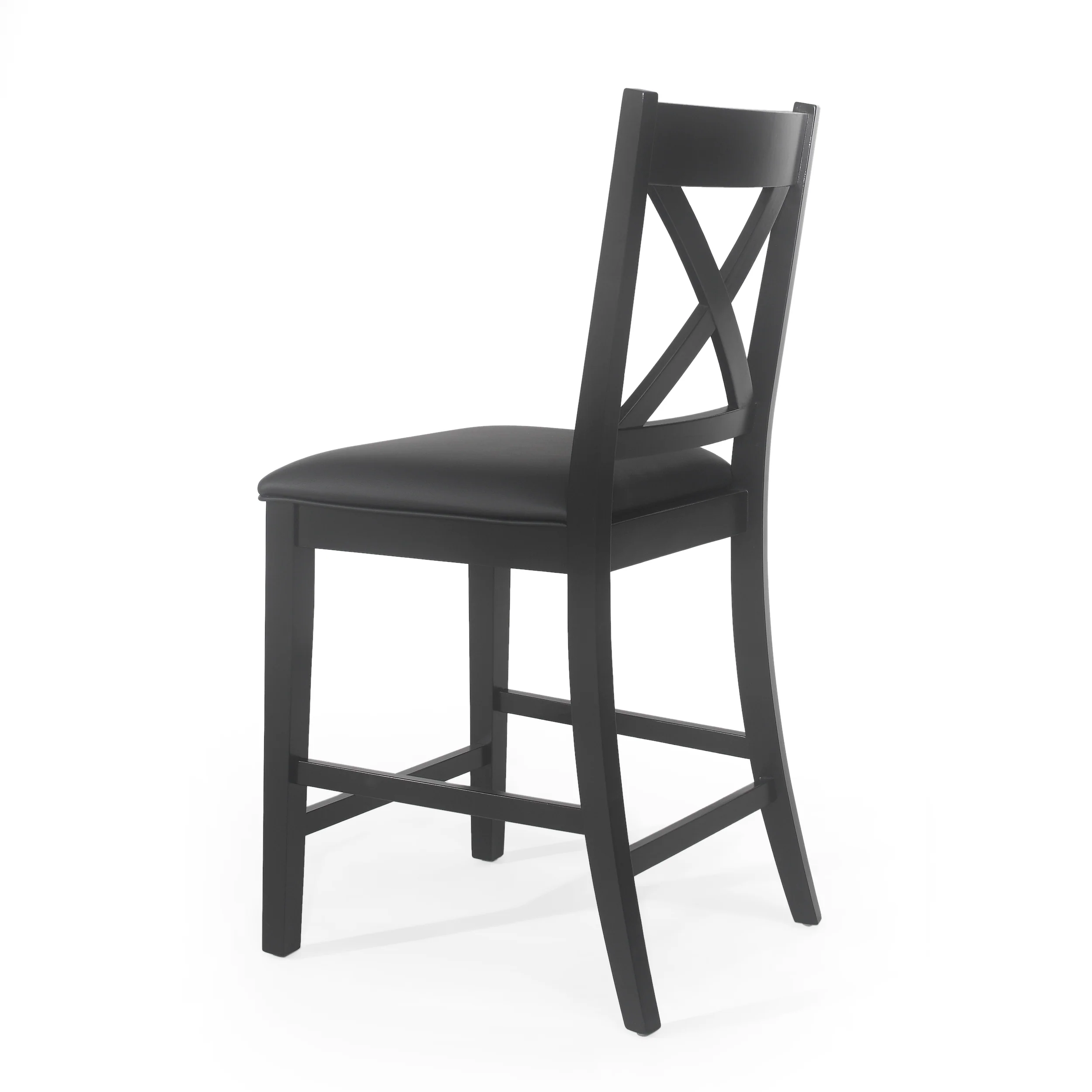 Bouman Farmhouse Upholstered Wood Counter Stools, Set of 2 - furnishings
