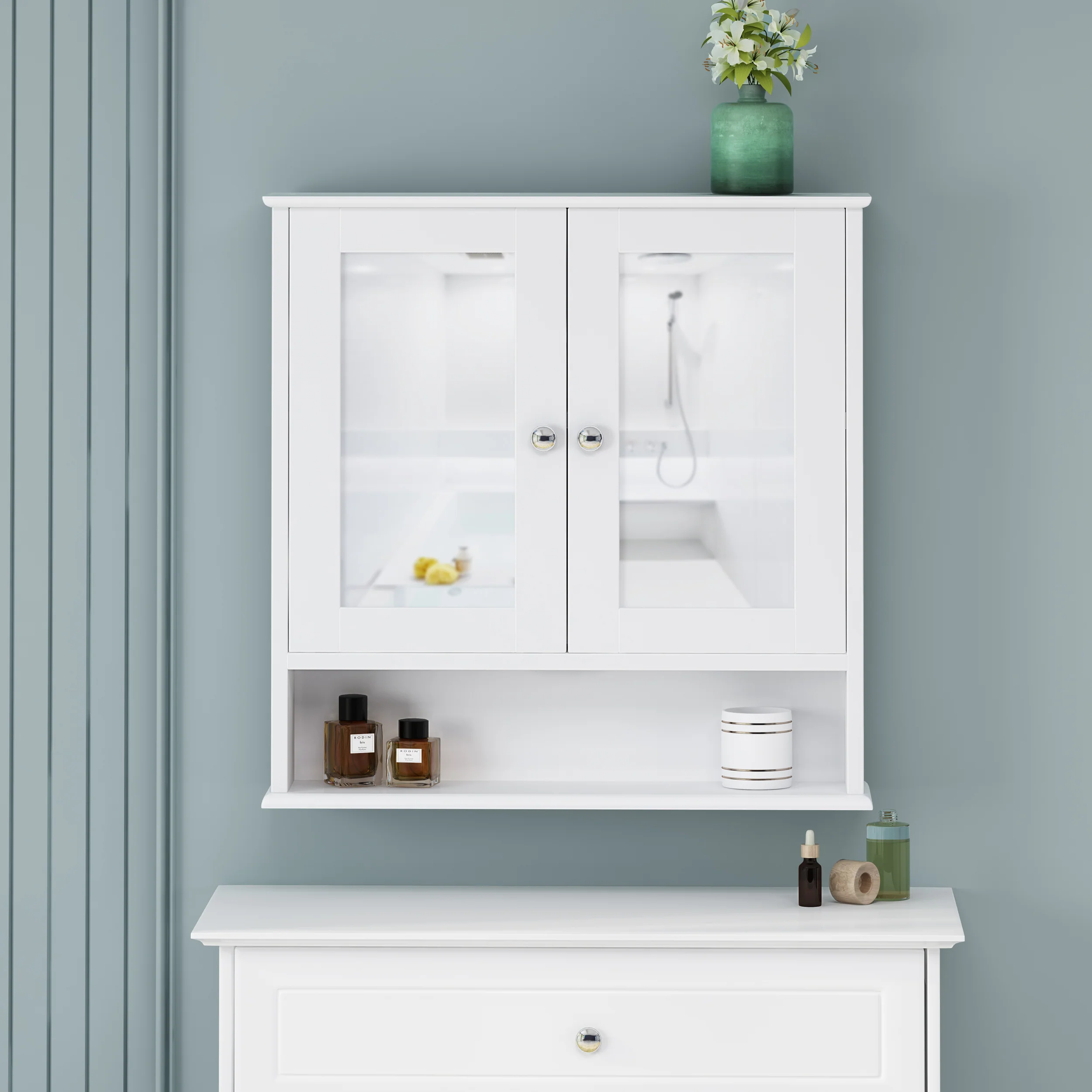 Dillyn Contemporary 2 Door Mirror Medicine Cabinet - furnishings
