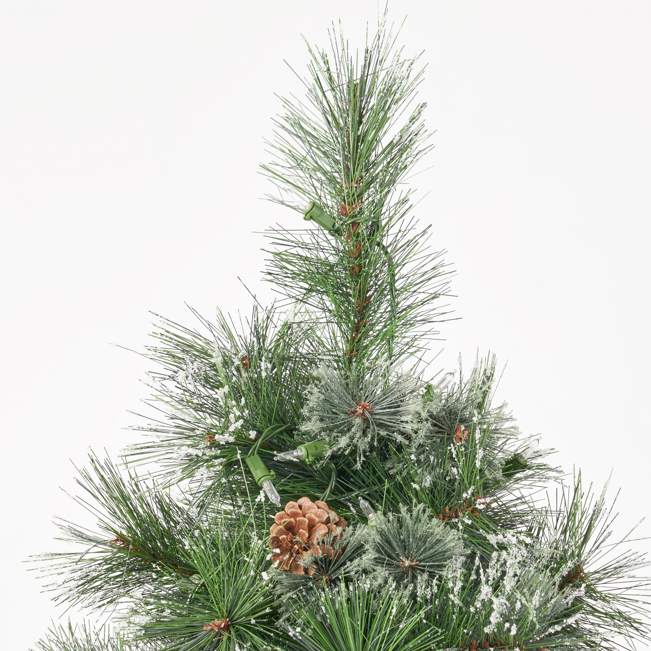 7-foot Cashmere Pine Pre-Lit Artificial Christmas Tree with Snowy Branches and Pinecones - furnishings