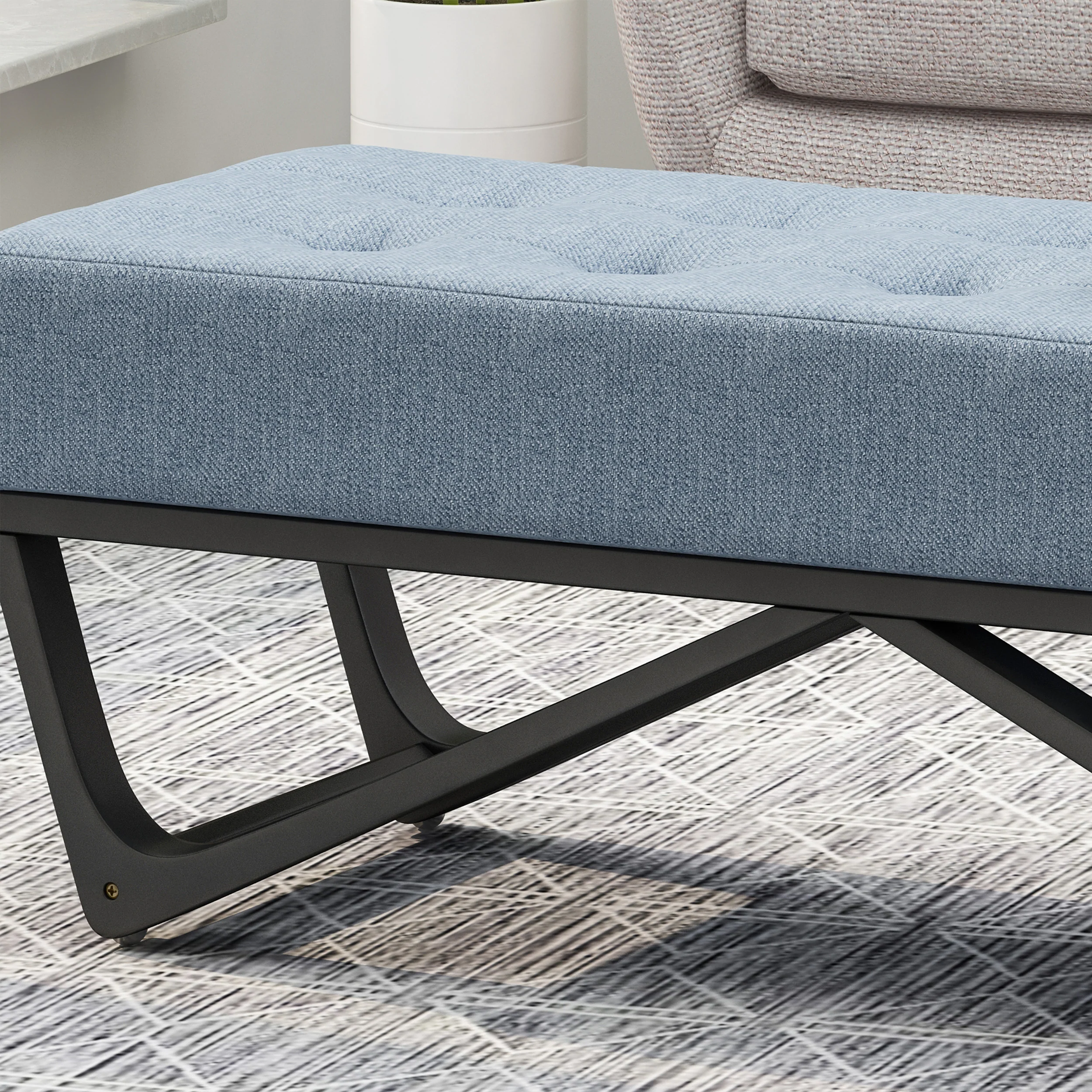 Emily Contemporary Fabric Ottoman Bench - furnishings