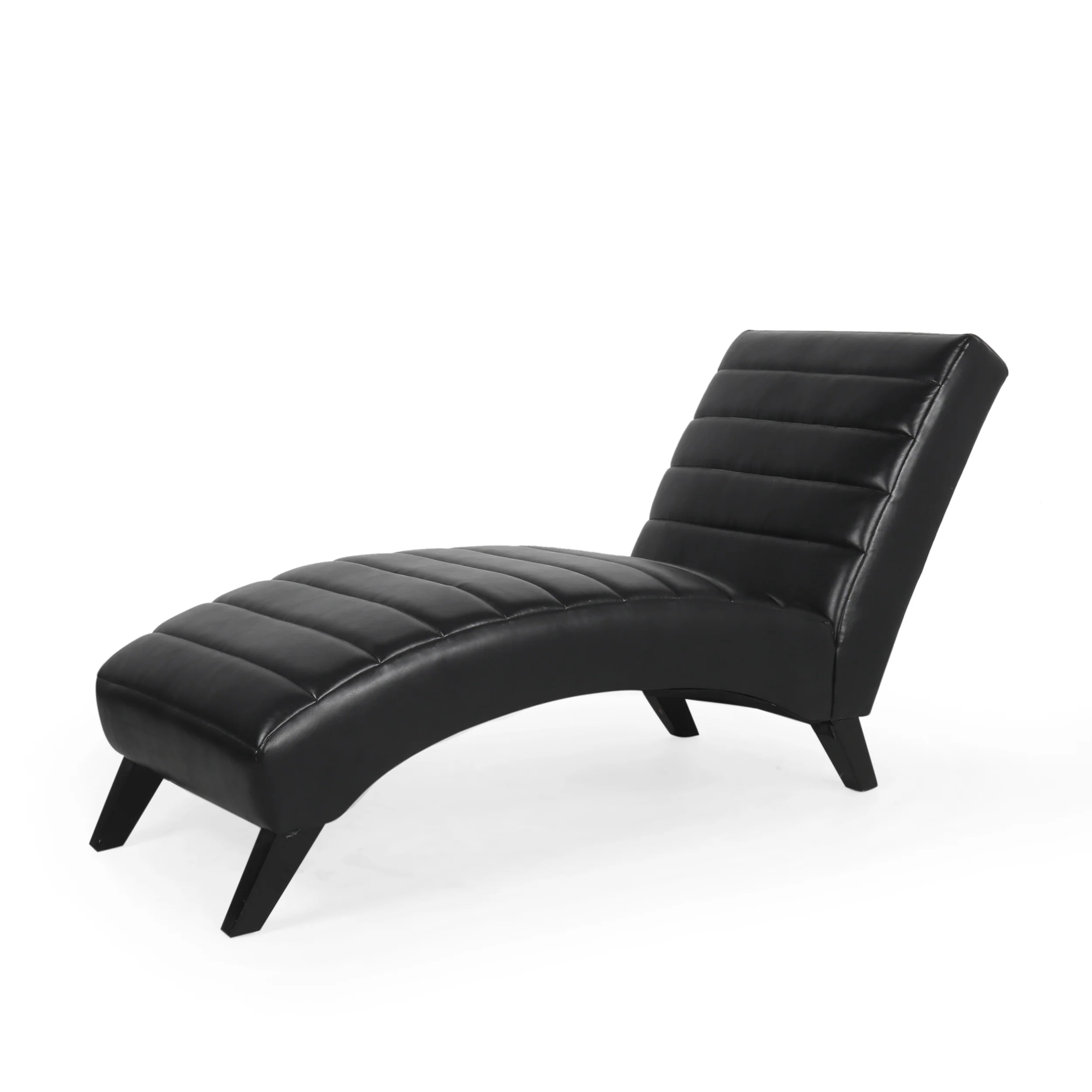 Metter Contemporary Channel Stitch Chaise Lounge - furnishings