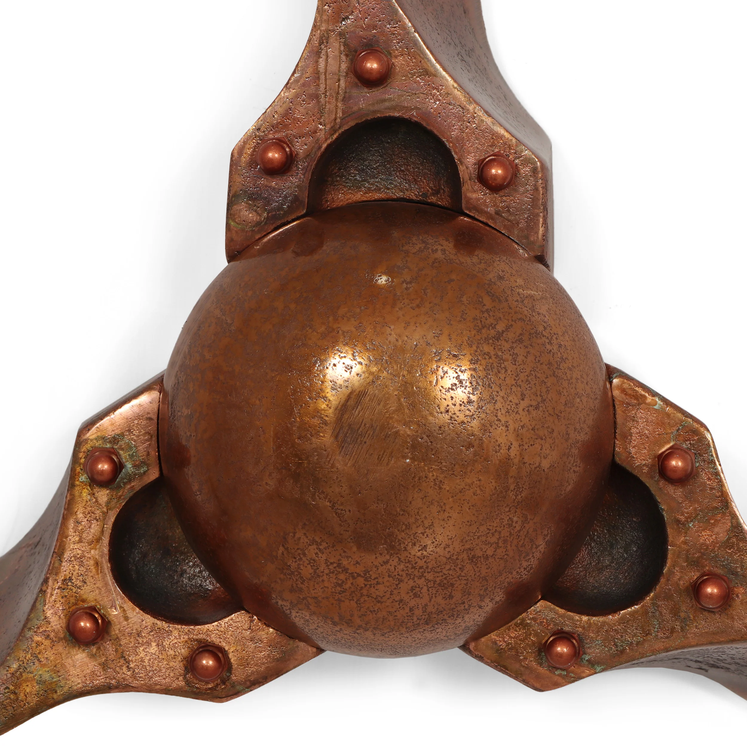 Vanlue Handcrafted Aluminum Propeller Wall Decor, Burnt Copper - furnishings