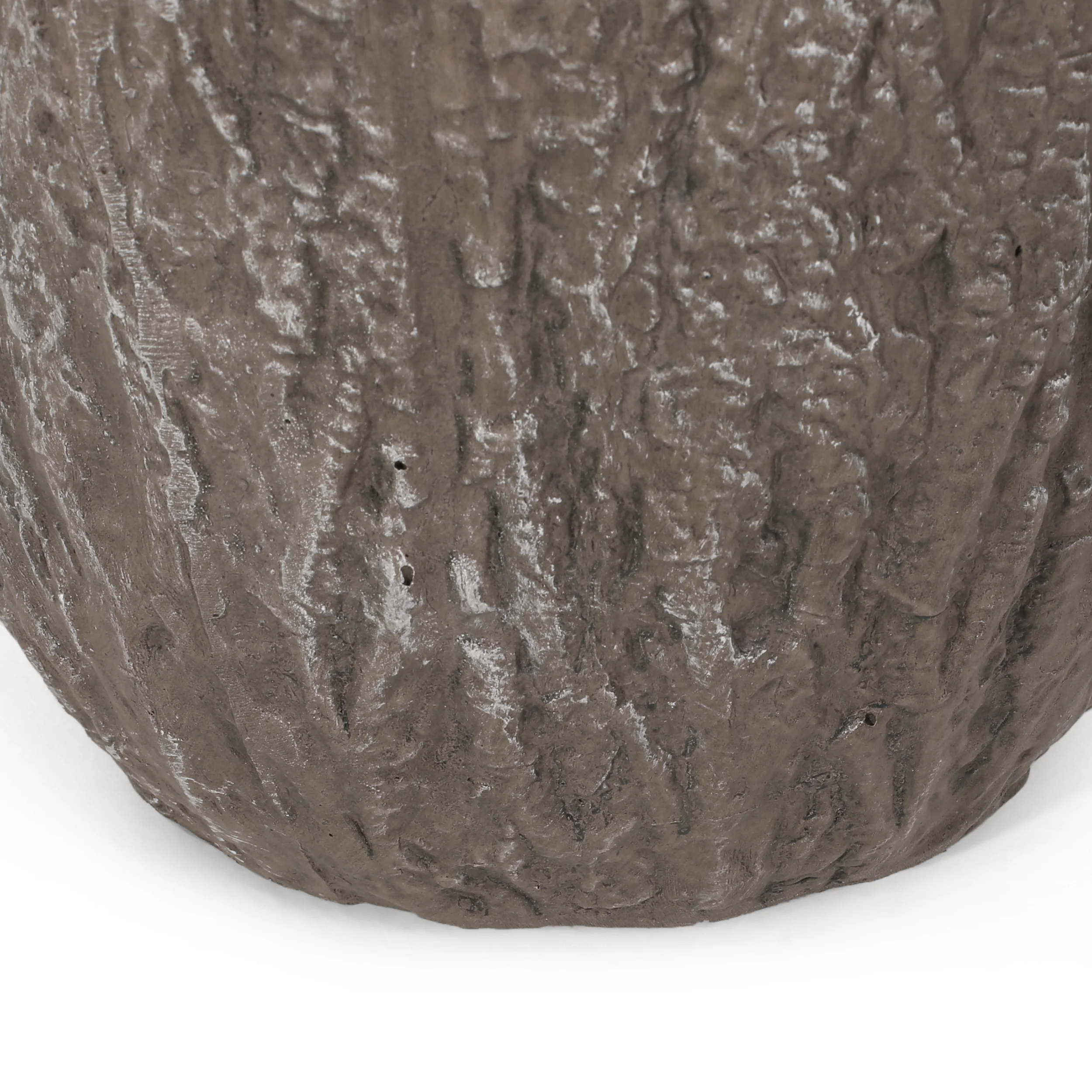 Moreno Outdoor Medium and Large Cast Stone Planter Set, Brown Wood - furnishings
