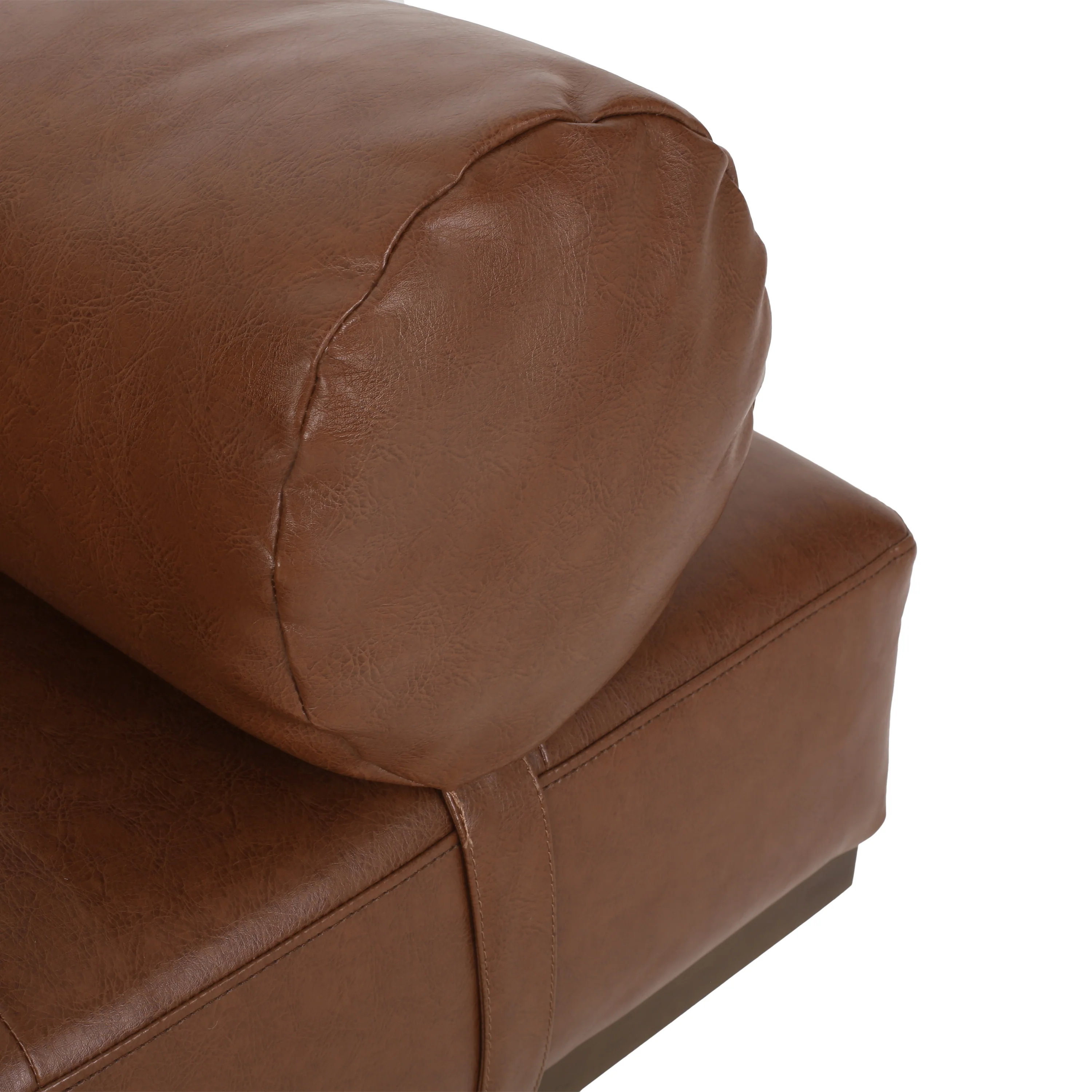Elmore Mid Century Modern Faux Leather Tufted Chaise Lounge with Bolster Pillow - furnishings