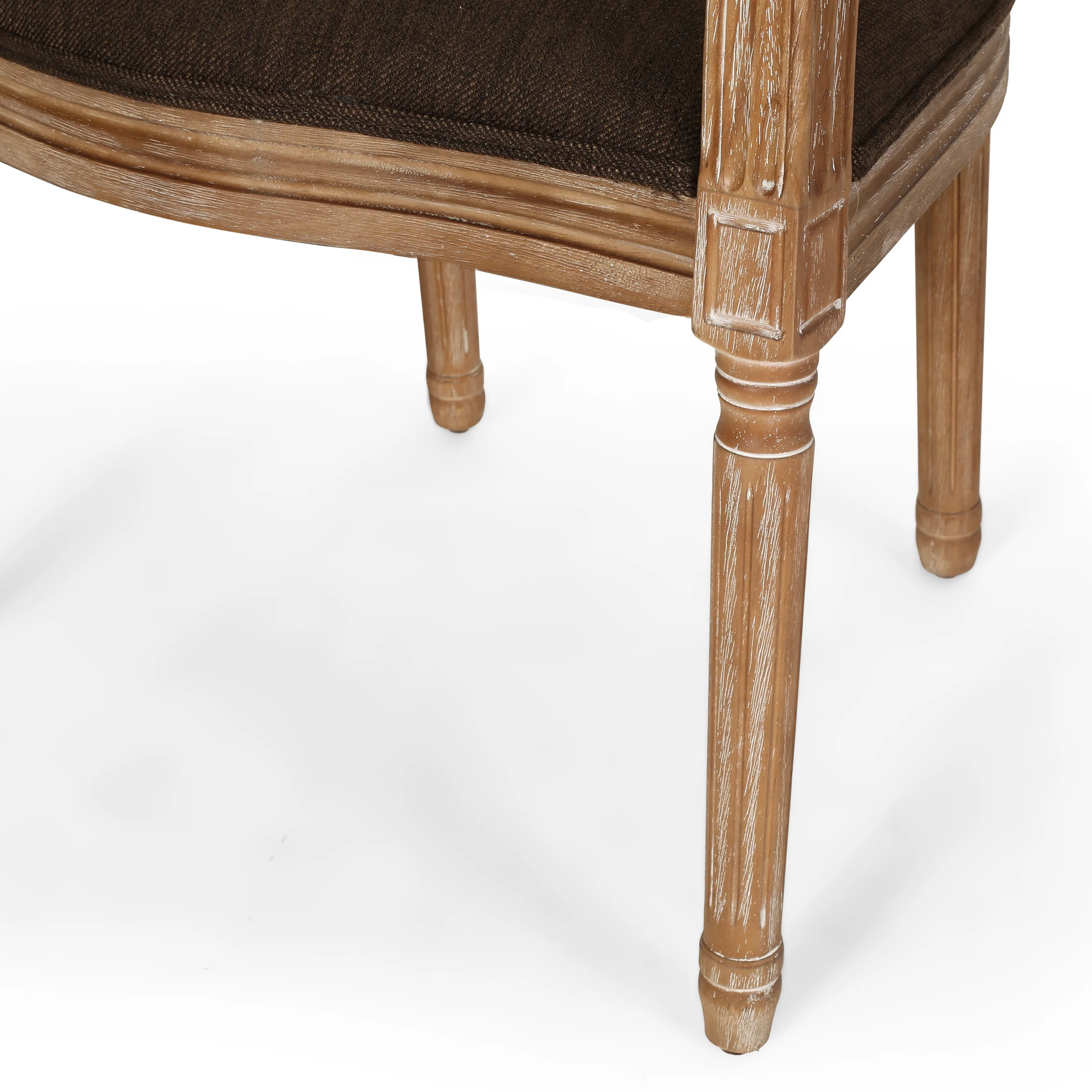 Bryan French Country Fabric Upholstered Wood and Cane 5 Piece Circular Dining Set - furnishings