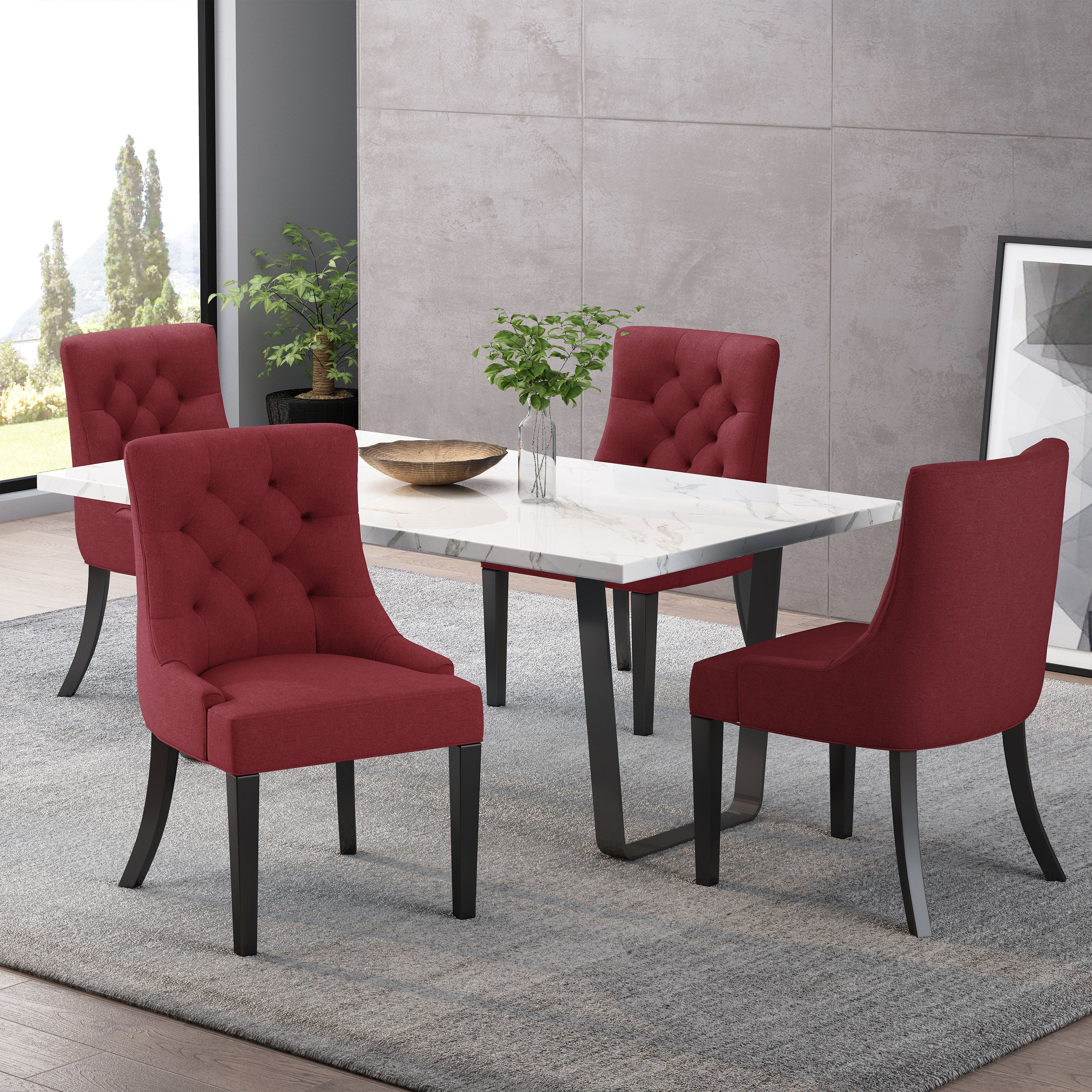 Stacy Hourglass Fabric Dining Chairs (Set of 4) - furnishings