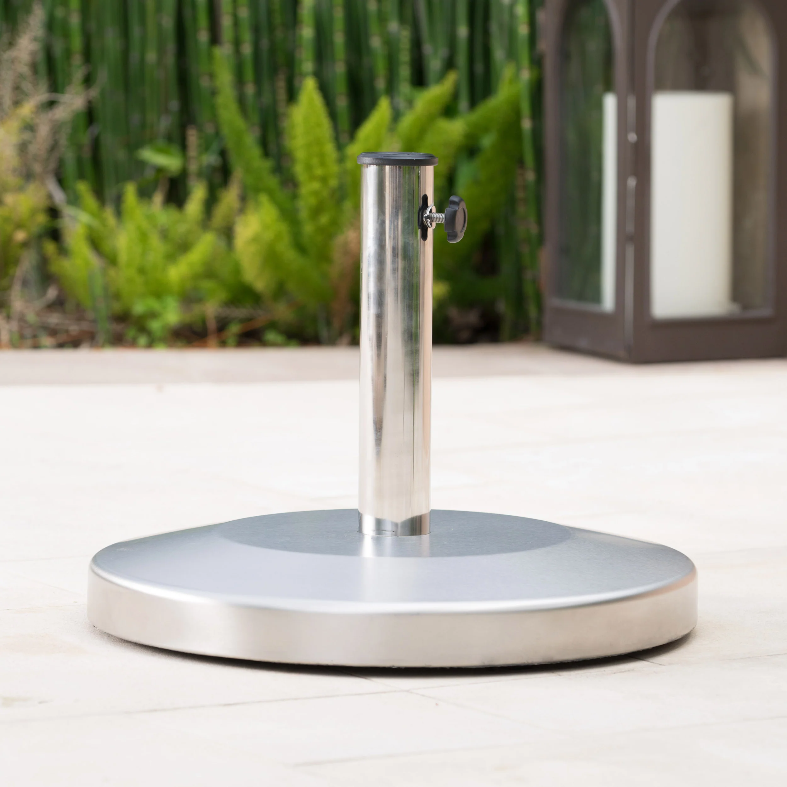 Norcross 50lbs Stainless Steel Round Umbrella Base - furnishings