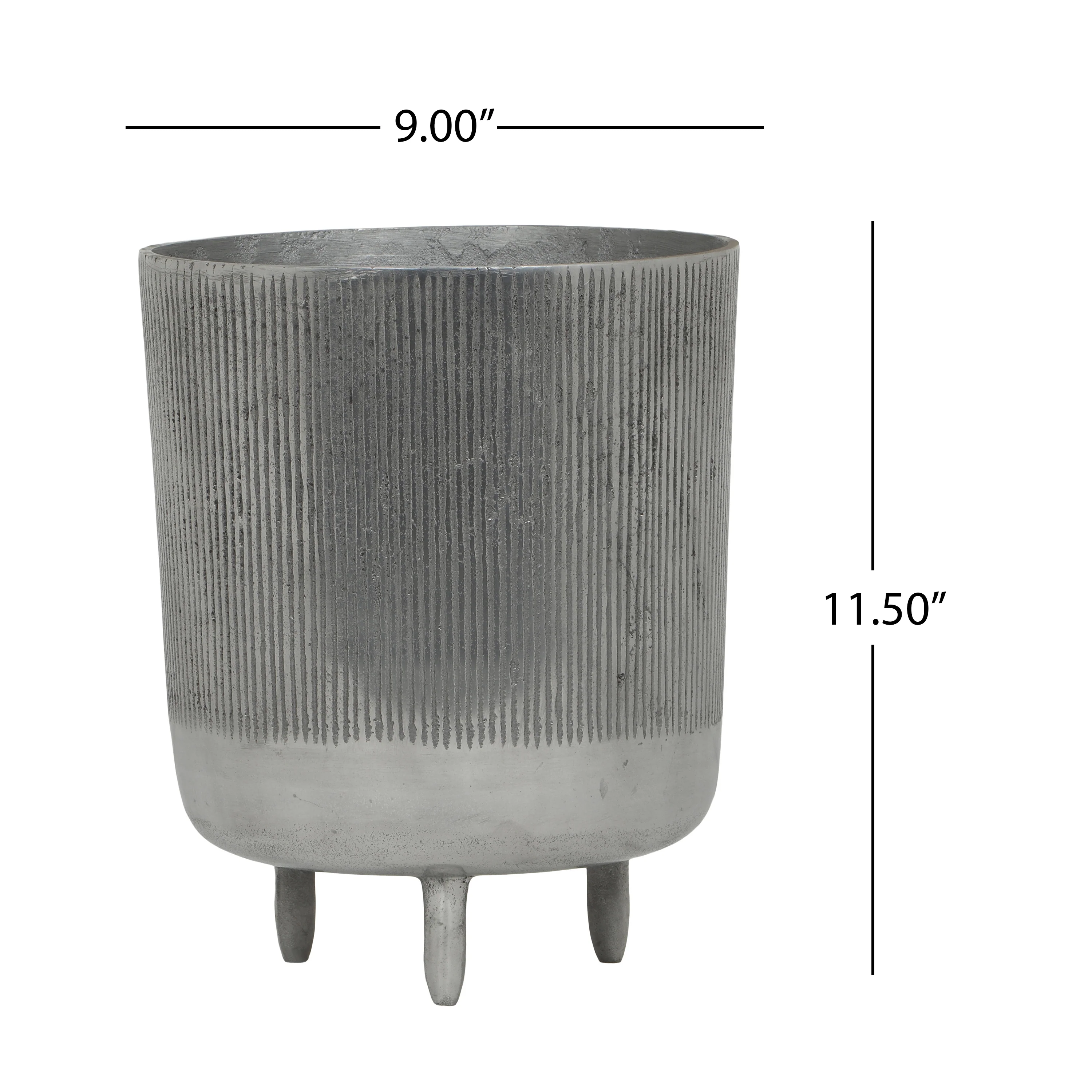 Leet Modern Handmade Aluminum Planter Pot, Raw Polish - furnishings