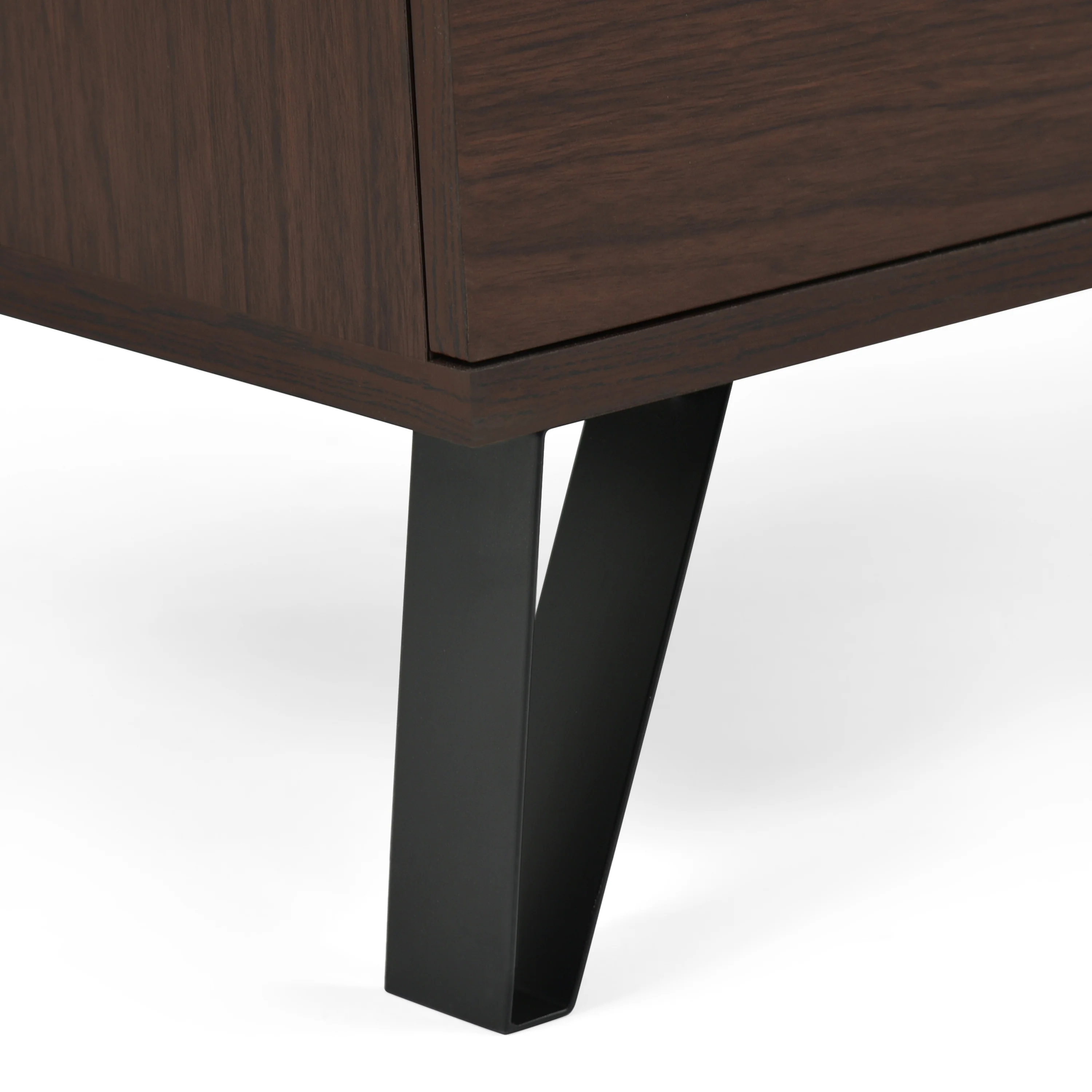 Demijen Modern Industrial 6 Drawer Double Dresser, Walnut and Matte Black - furnishings