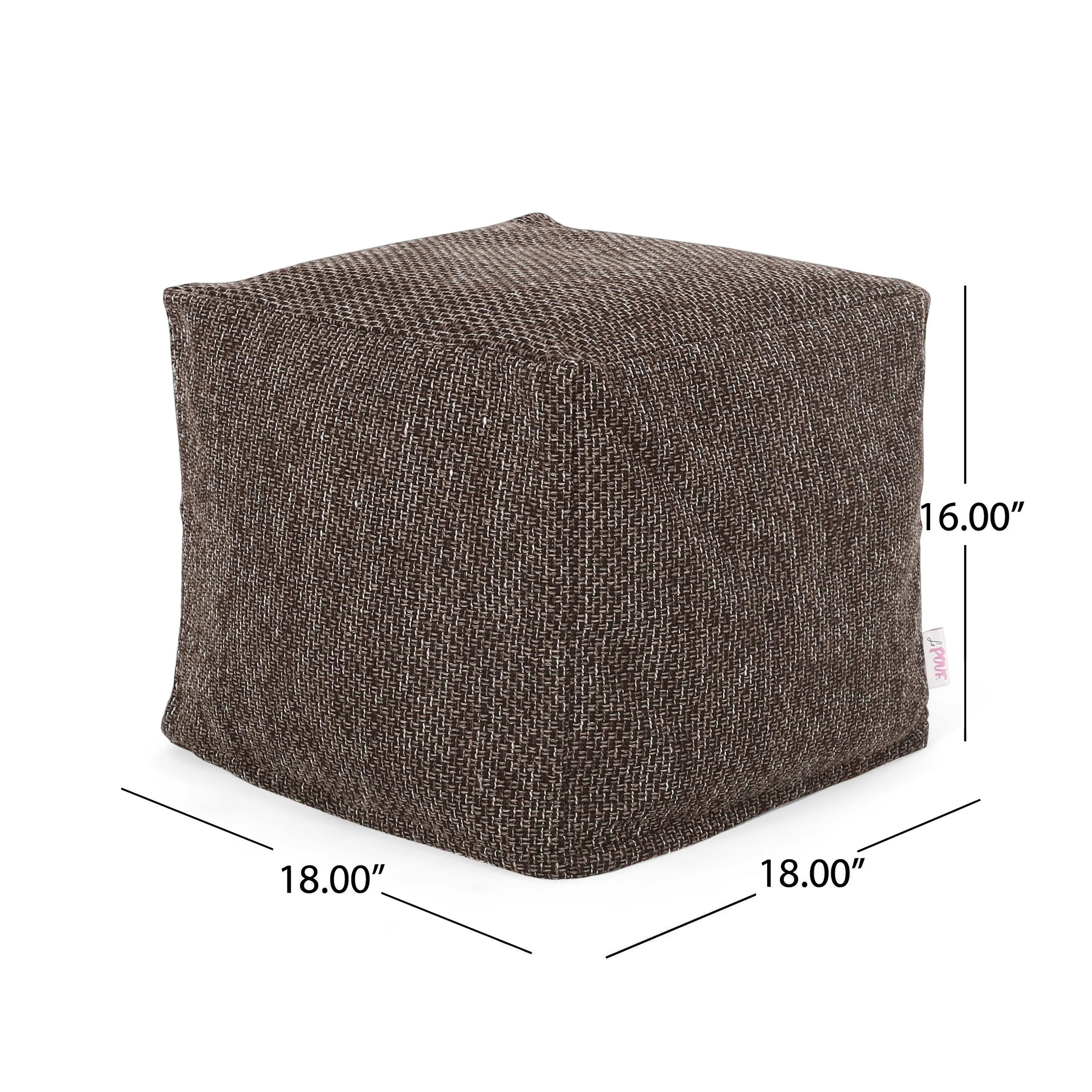 Rakiya Contemporary Fabric Pouf - furnishings