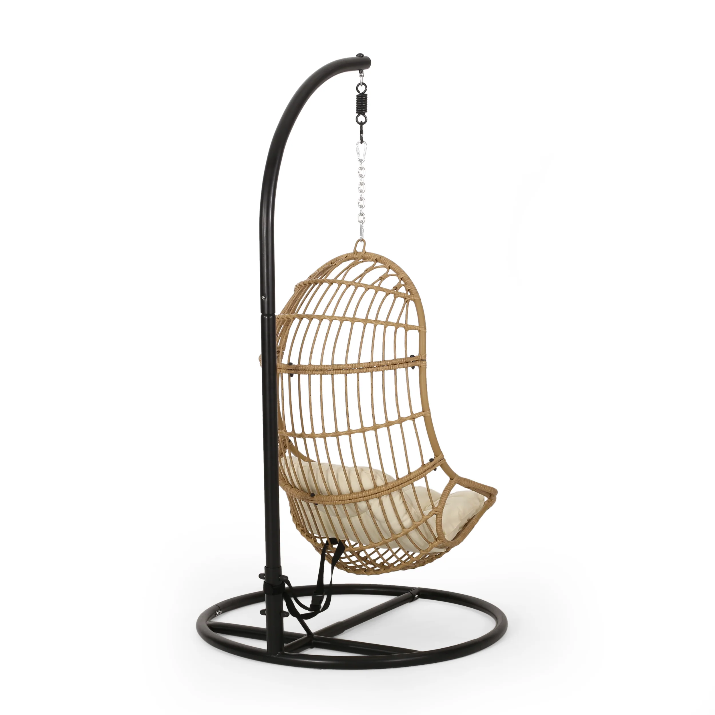 Perry Outdoor Wicker Hanging Nest Chair with Stand - furnishings