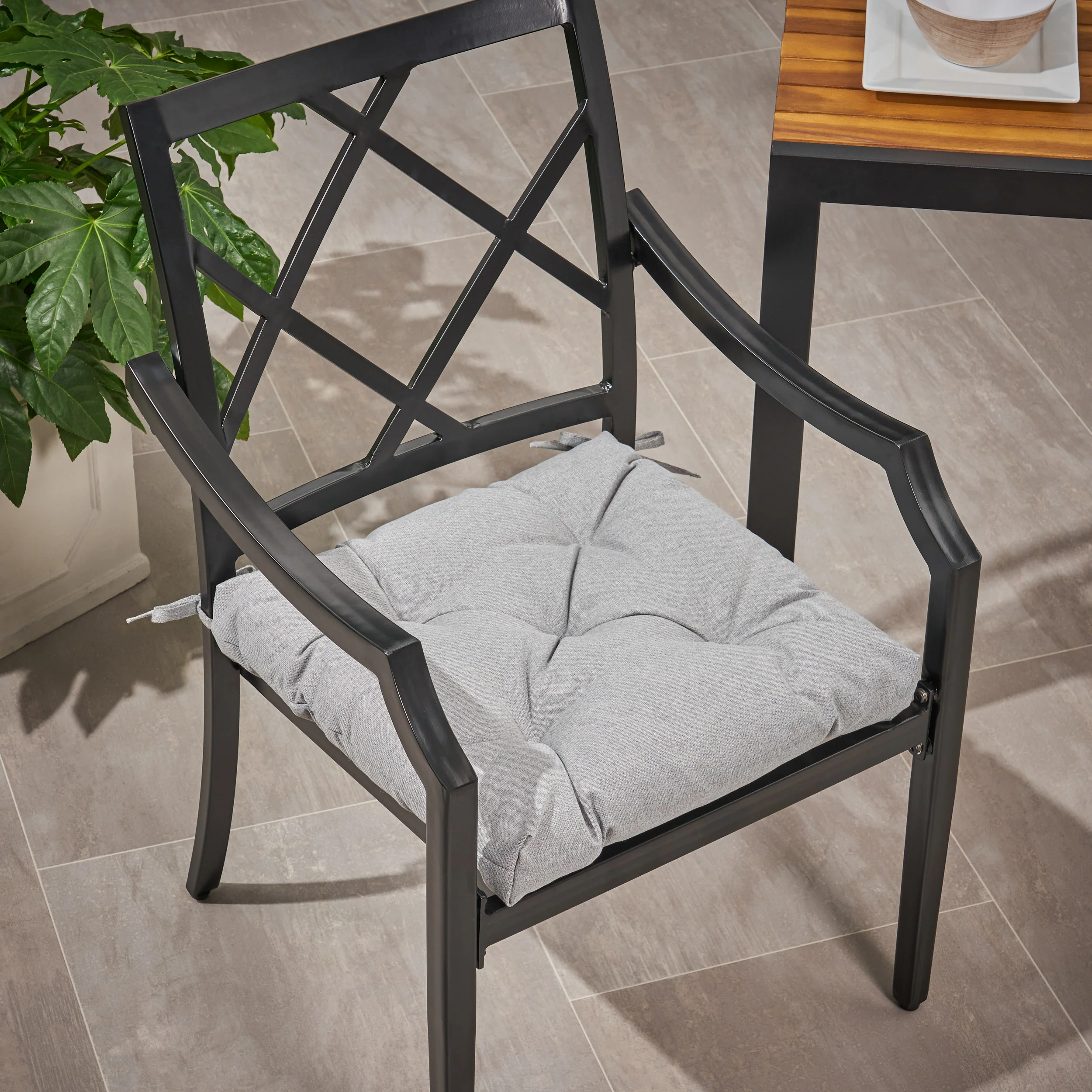 Nessett Outdoor Fabric Classic Tufted Chair Cushion - furnishings