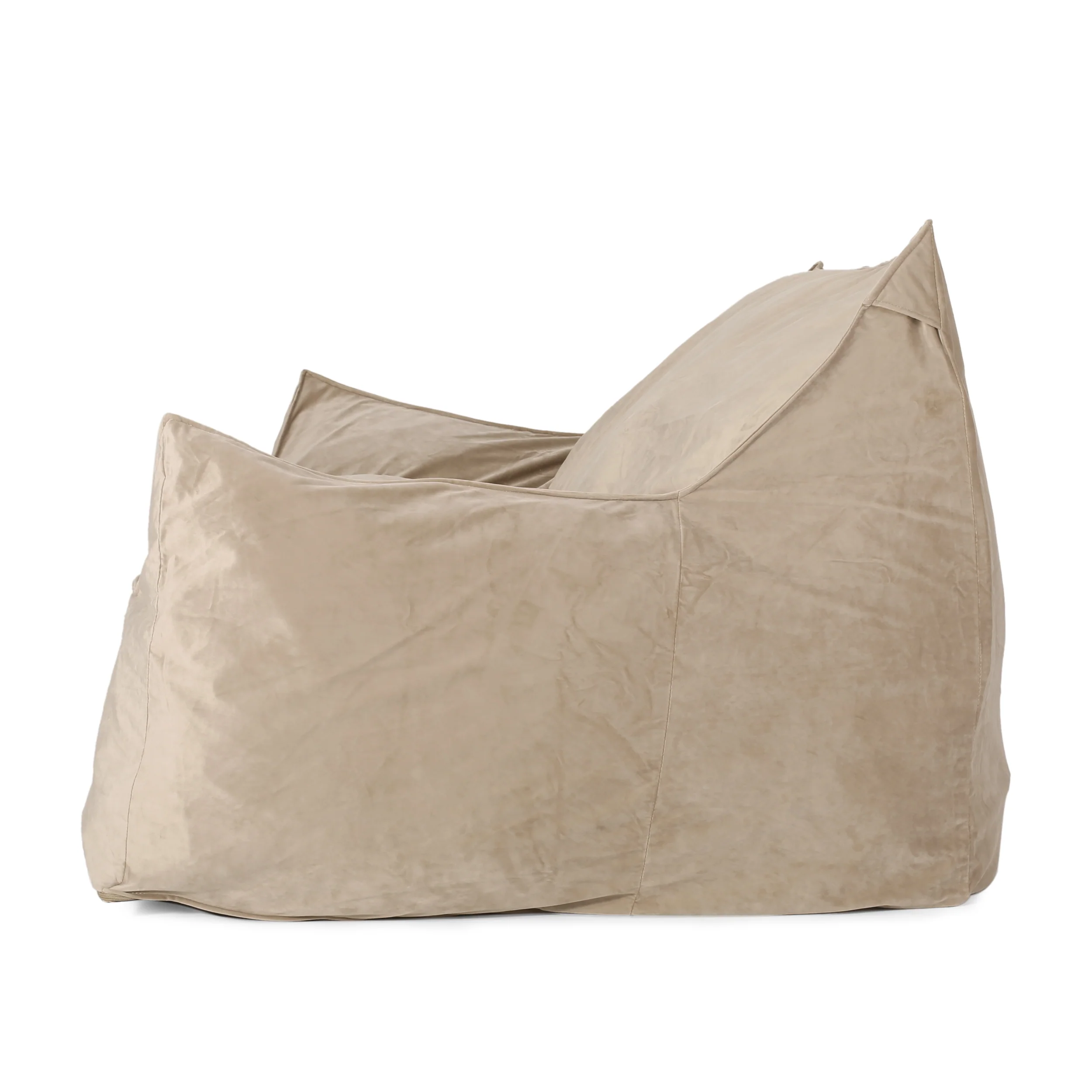 Calef Modern Velveteen 2 Seater Oversized Bean Bag Chair with Armrests - furnishings