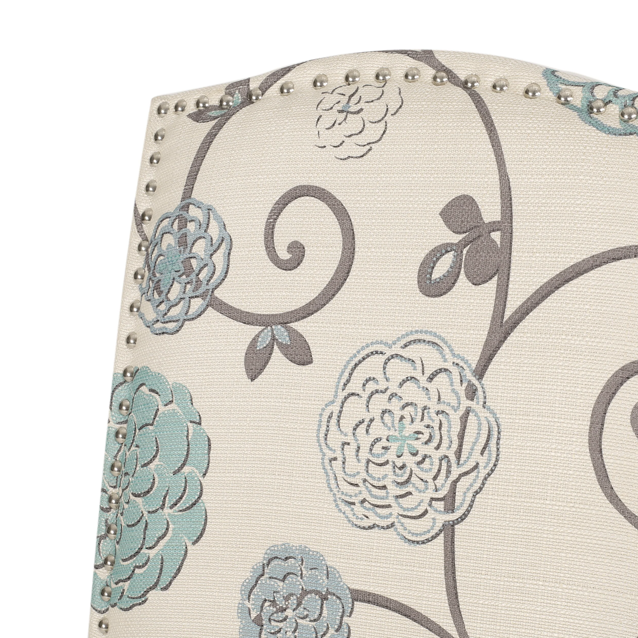 Geromin Contemporary Fabric Dining Chairs with Nailhead Trim, Set of 6 - furnishings