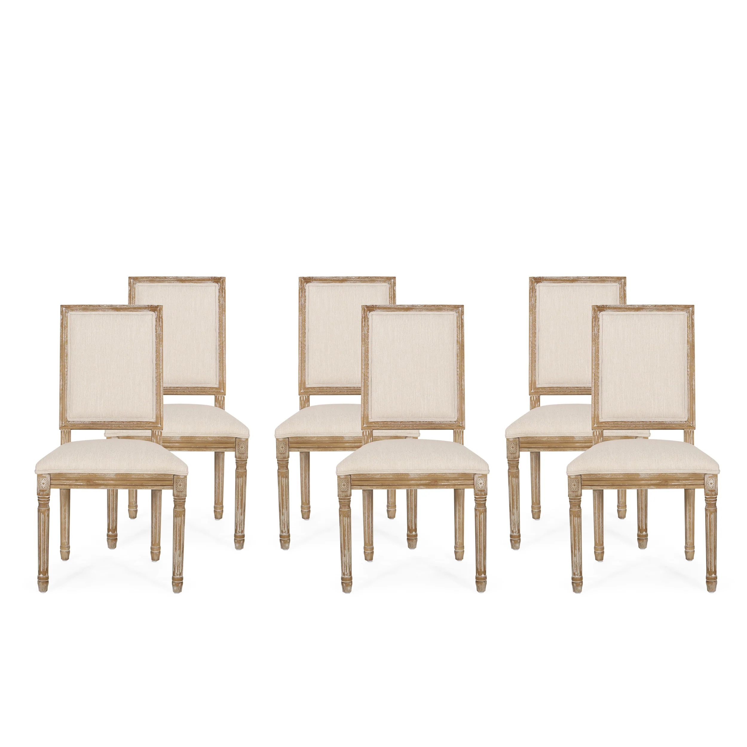 Amy French Country Wood Upholstered Dining Chair (Set of 6) - furnishings