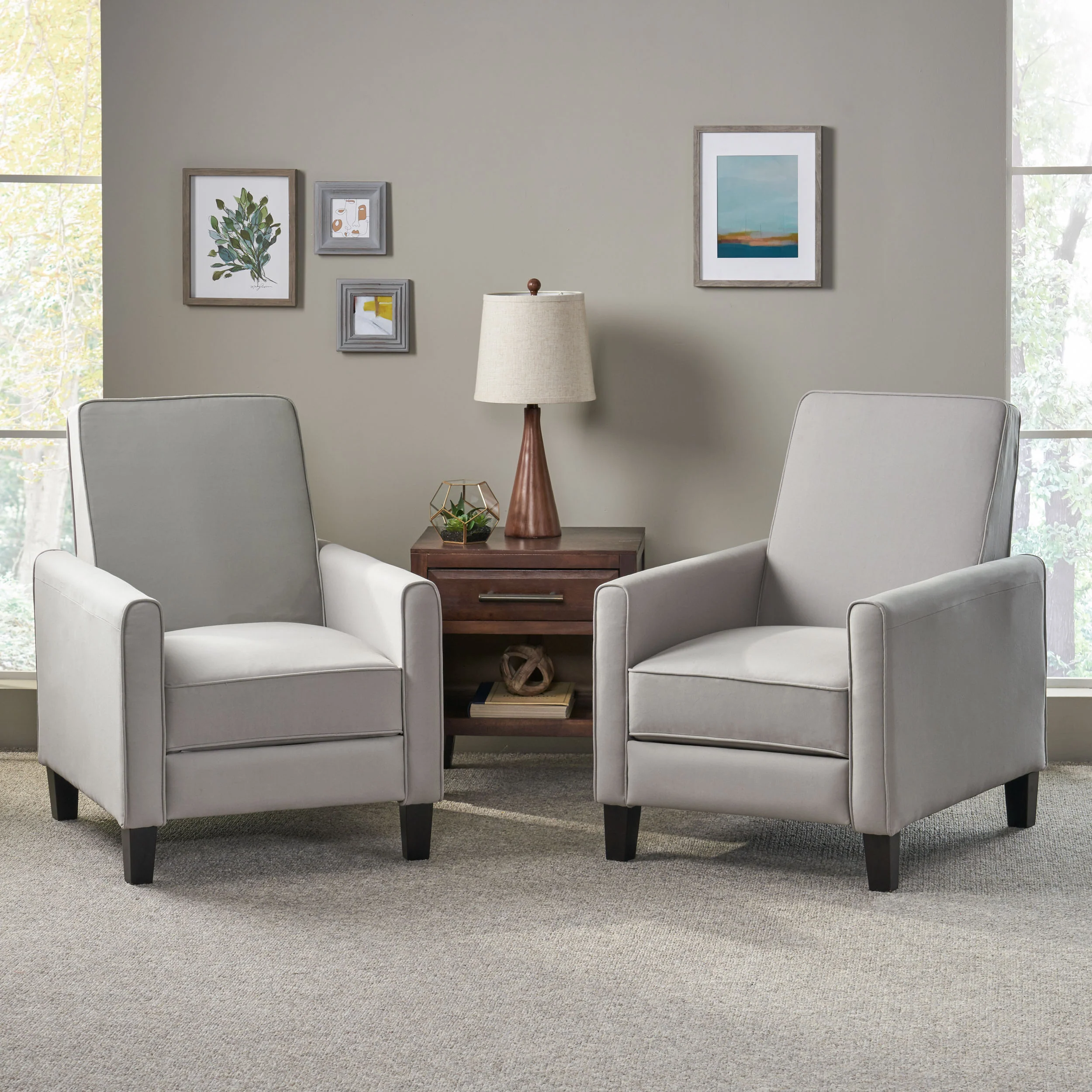 Lucas Contemporary Fabric Recliner (Set of 2) - furnishings