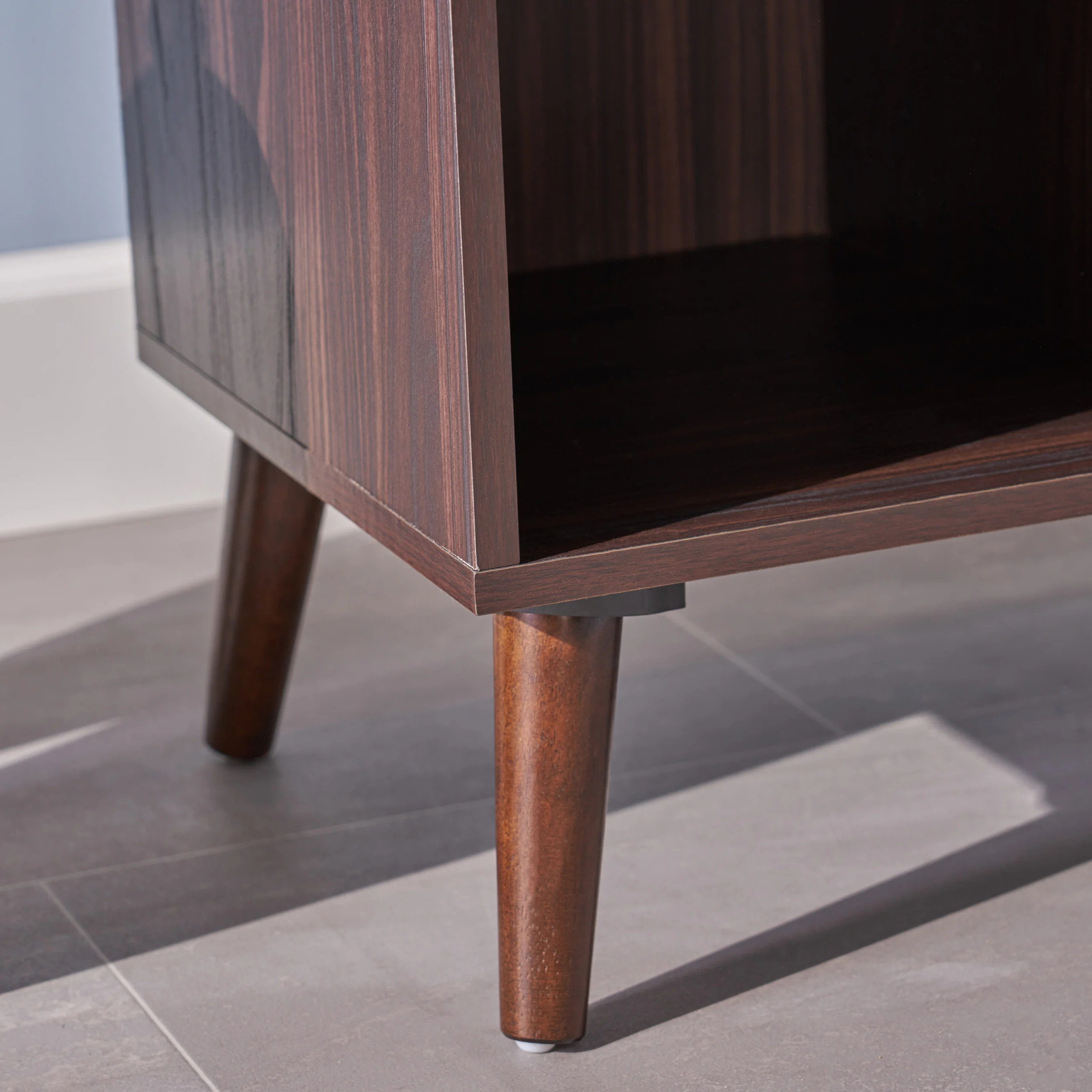 Owensmouth Mid Century Modern Shelves & Drawer TV Stand - furnishings
