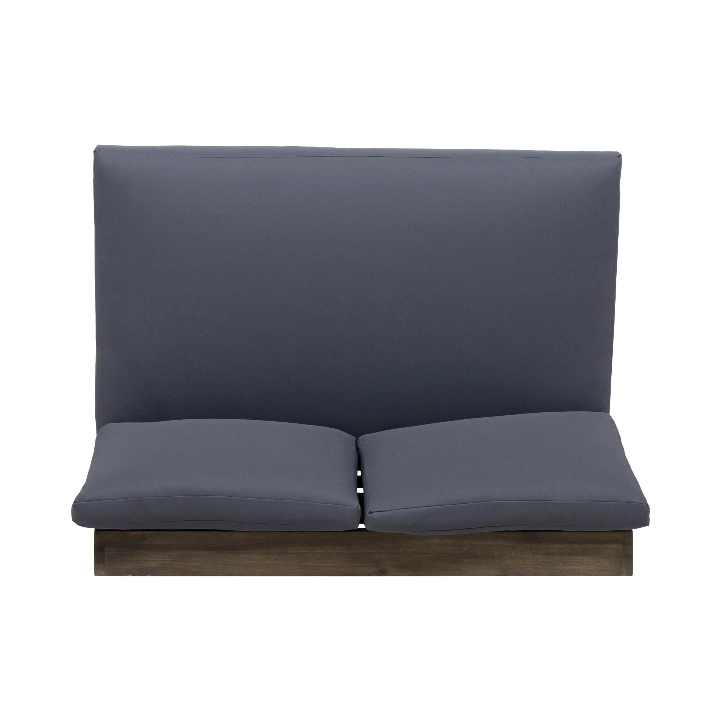 Emma Outdoor Acacia Wood Loveseat with Cushions - furnishings