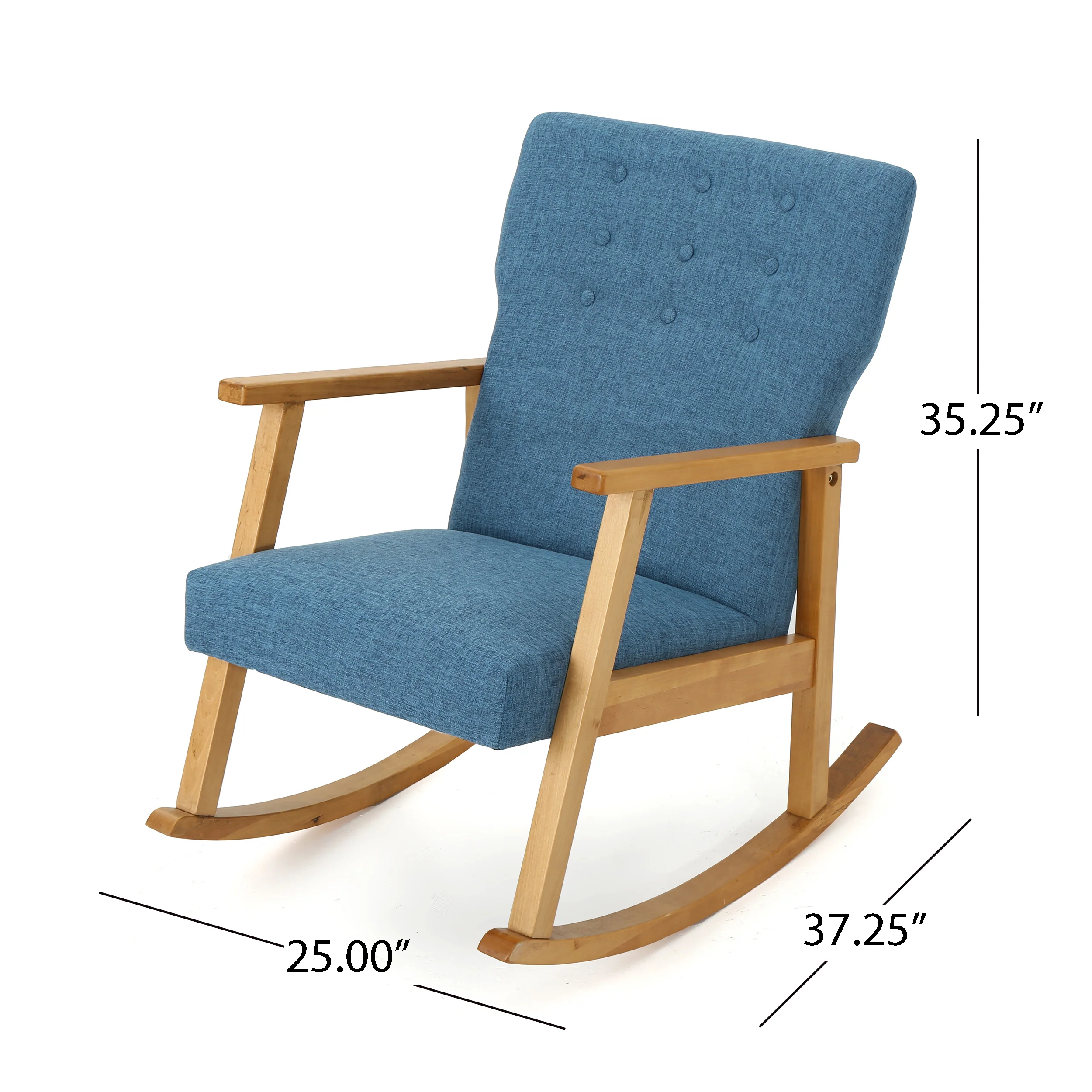 Hank Mid Century Modern Fabric Rocking Chair - furnishings