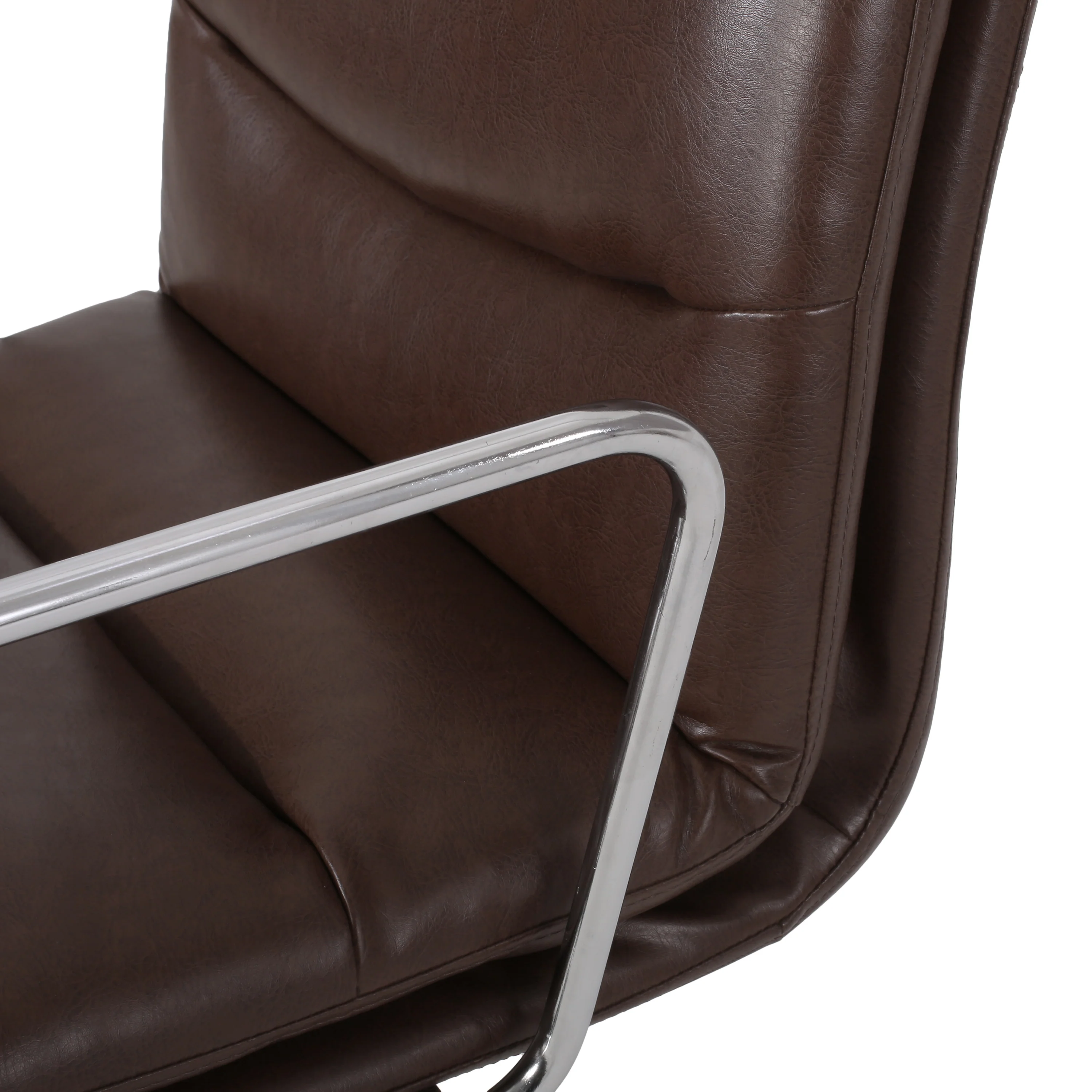Gould Contemporary Faux Leather Channel Stitch Swivel Office Chair - furnishings