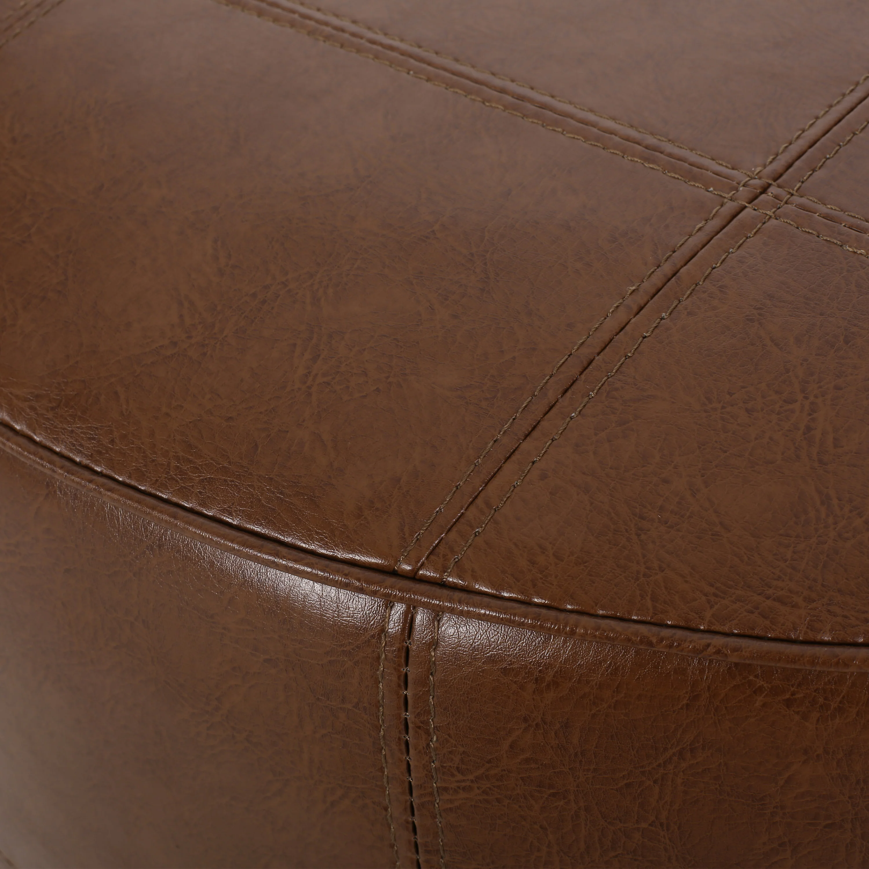 Dored Faux Leather Upholstered Ottoman - furnishings