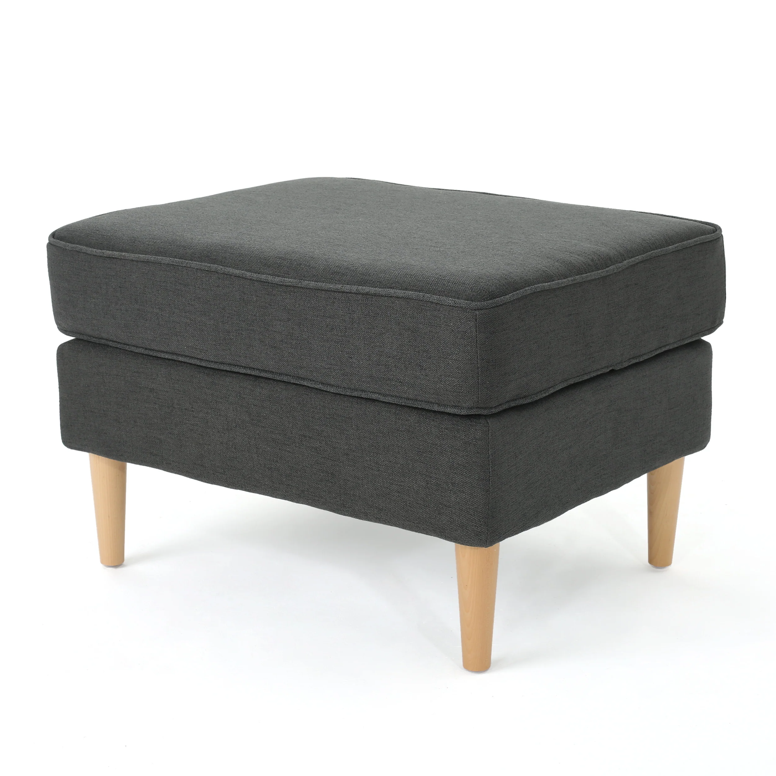 Milltown Mid Century Modern Fabric Ottoman - furnishings