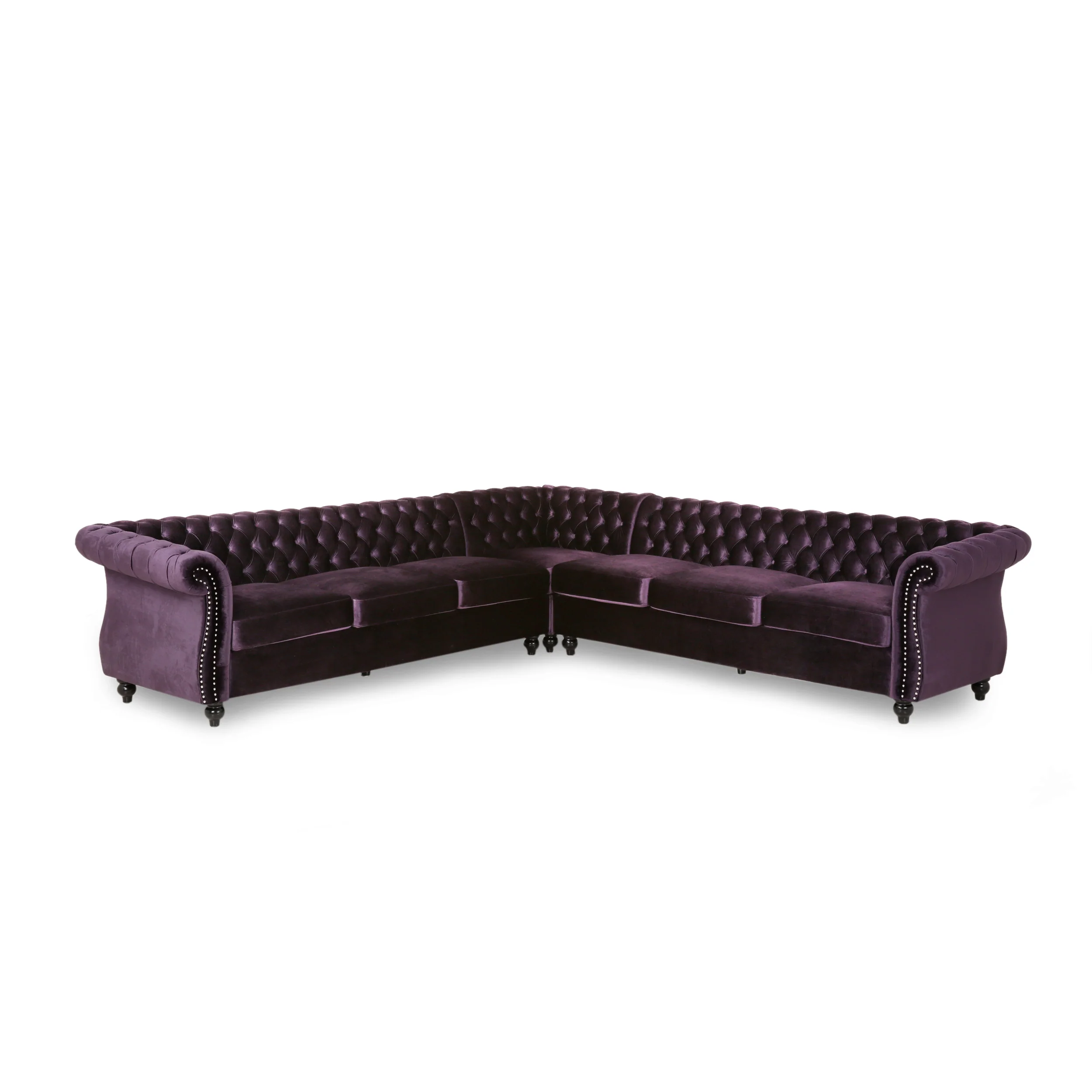 Samantha 7 Seater Tufted Velvet Chesterfield Sectional - furnishings