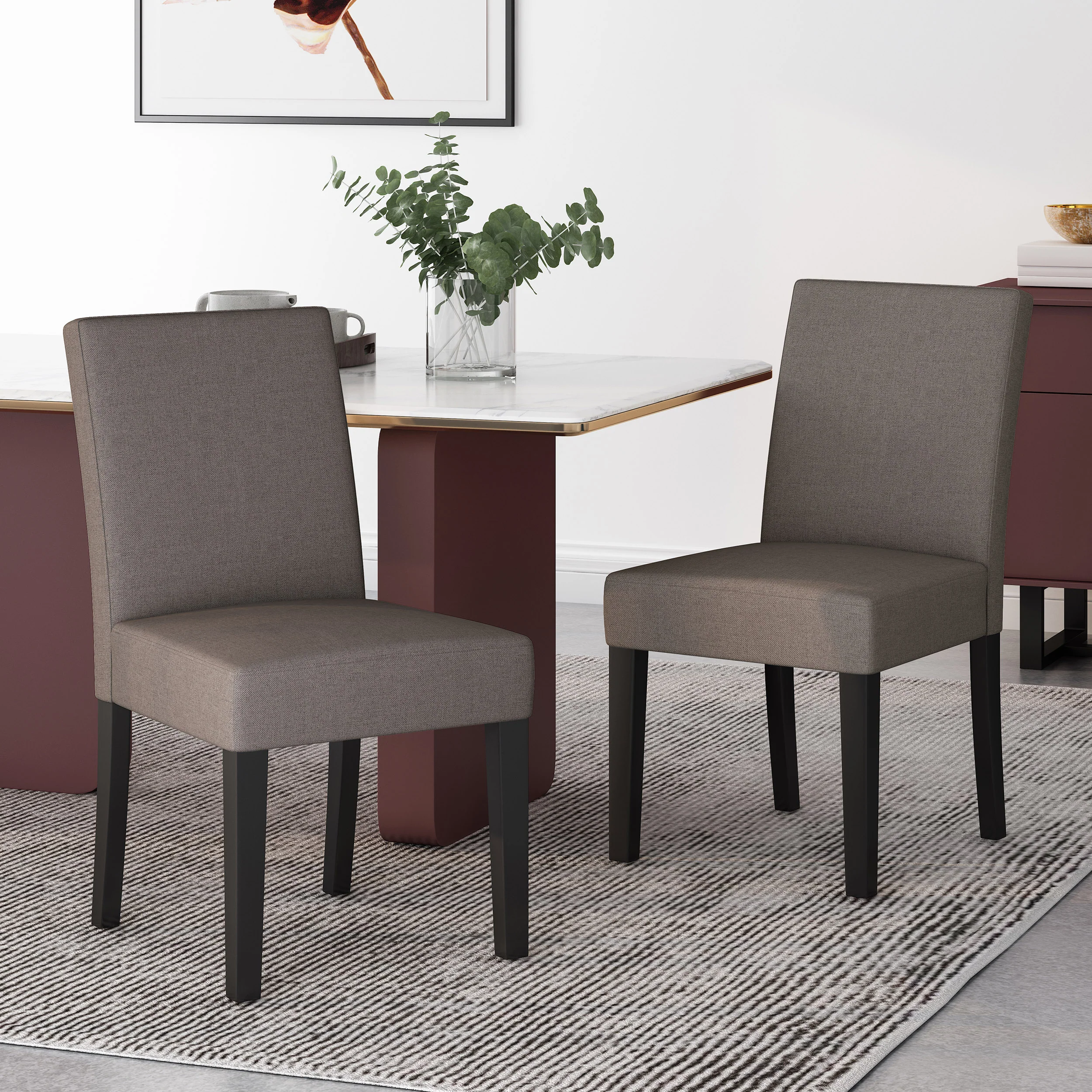Pocatello Kuna Contemporary Upholstered Dining Chair, Set of 2 - furnishings