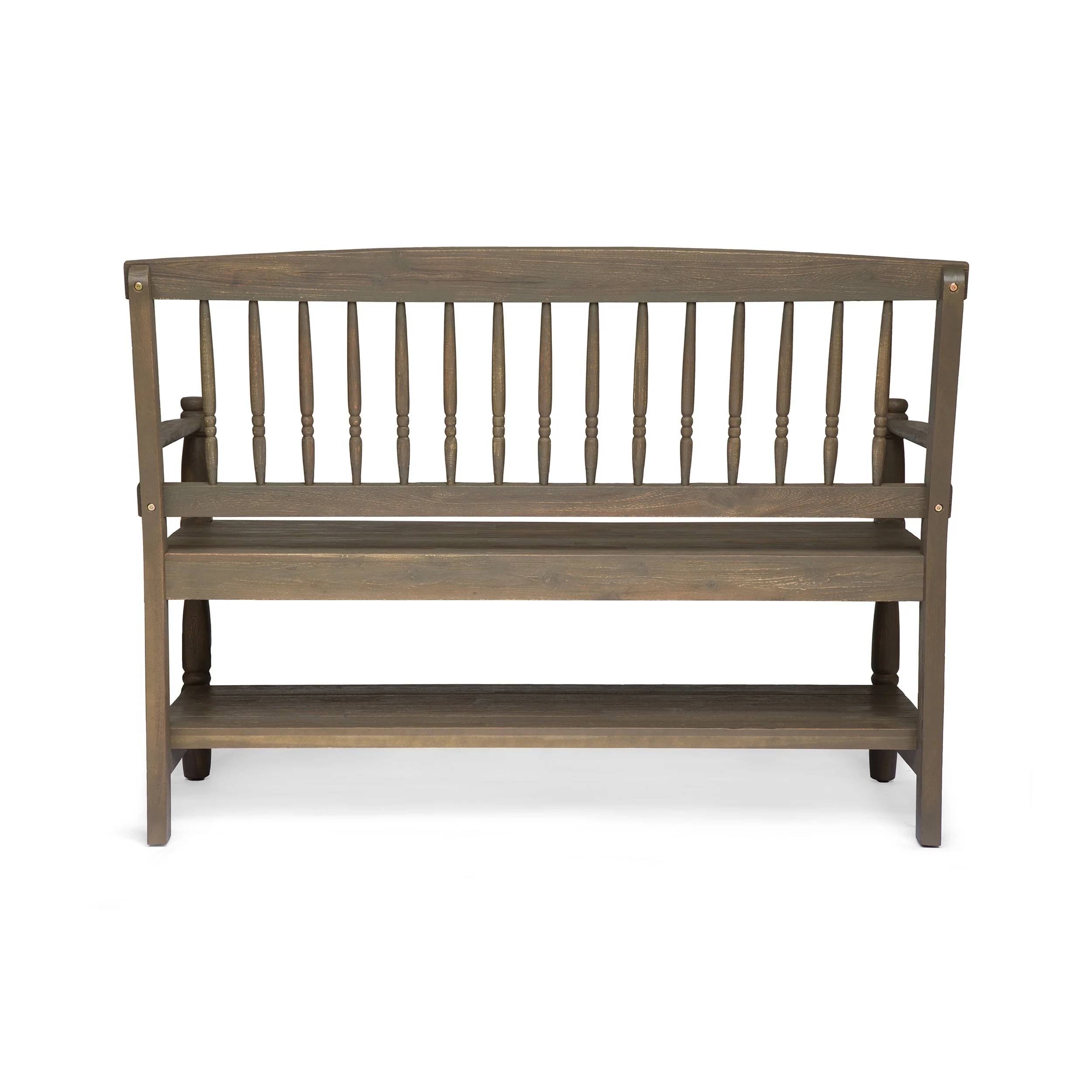Kuhn Outdoor Acacia Wood Bench with Shelf - furnishings