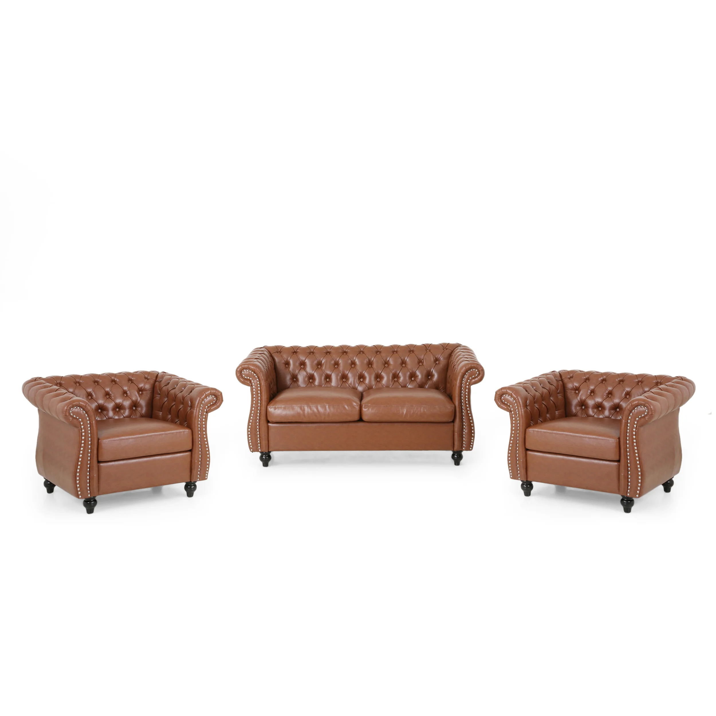 Madelena Traditional Chesterfield Loveseat and Club Chair Set - furnishings