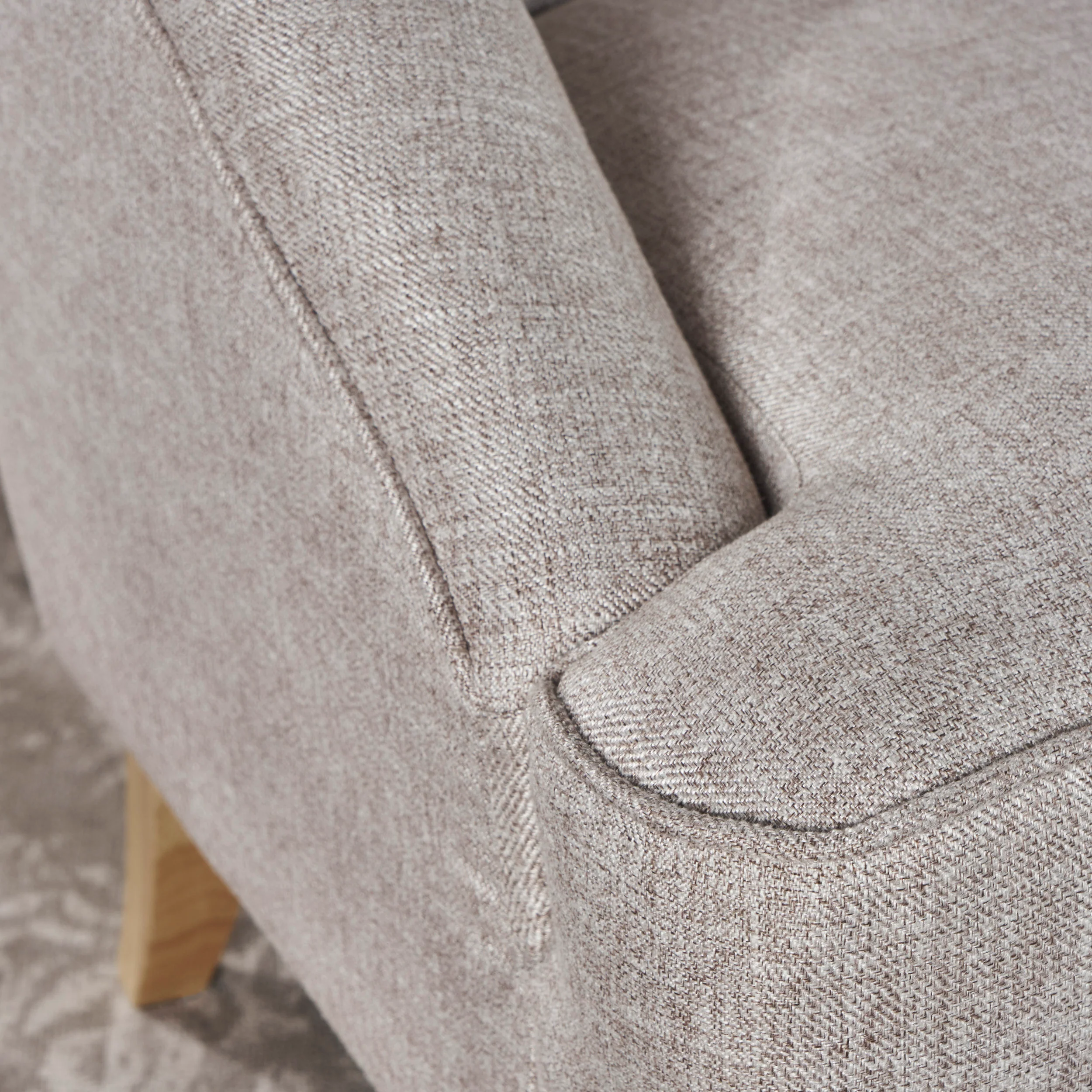 Jasper Mid-Century Modern Fabric Upholstered Shell Loveseat w/ Channel Stitching - furnishings