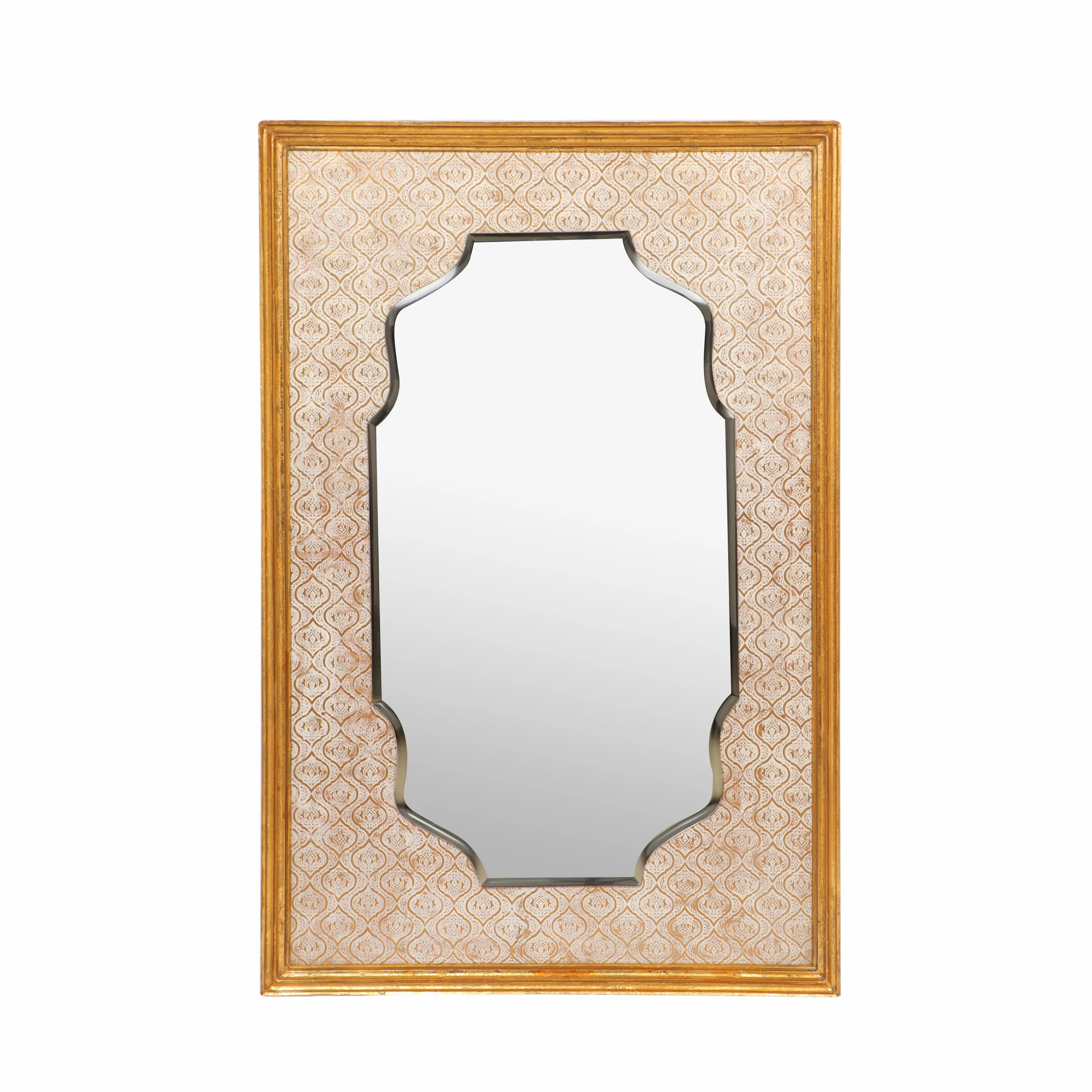 Genevieve Traditional Embossed Rectangular Mirror - furnishings