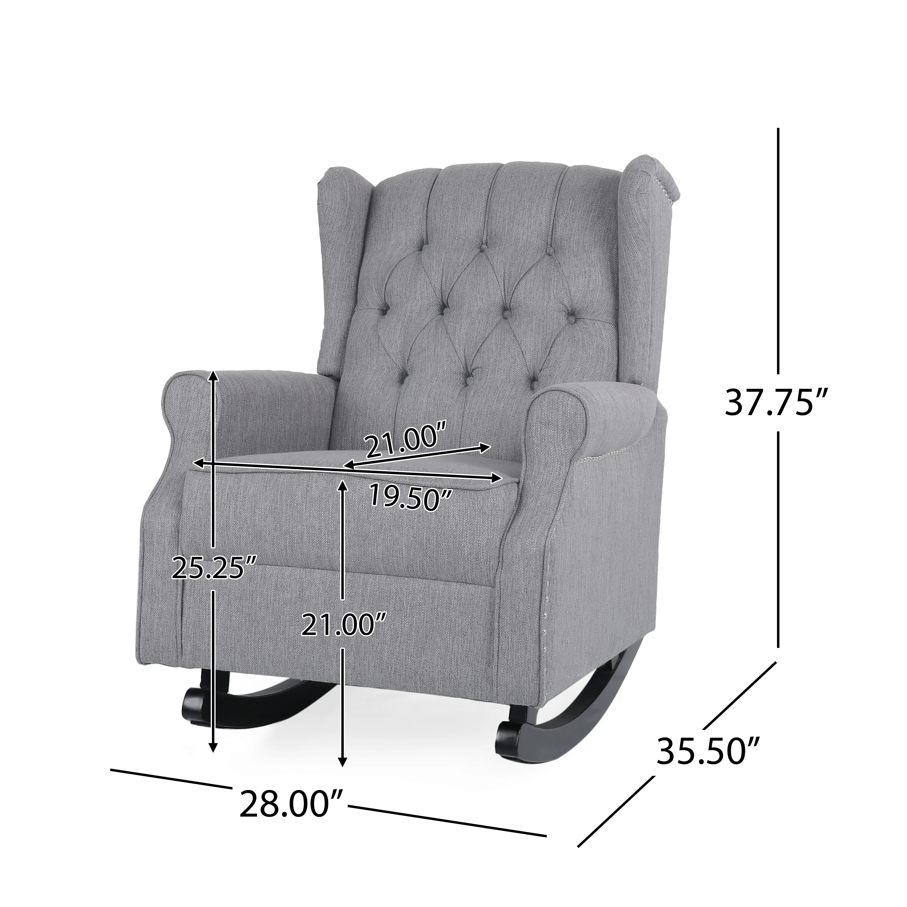Sheila Contemporary Fabric Tufted Wingback Rocking Chair - furnishings