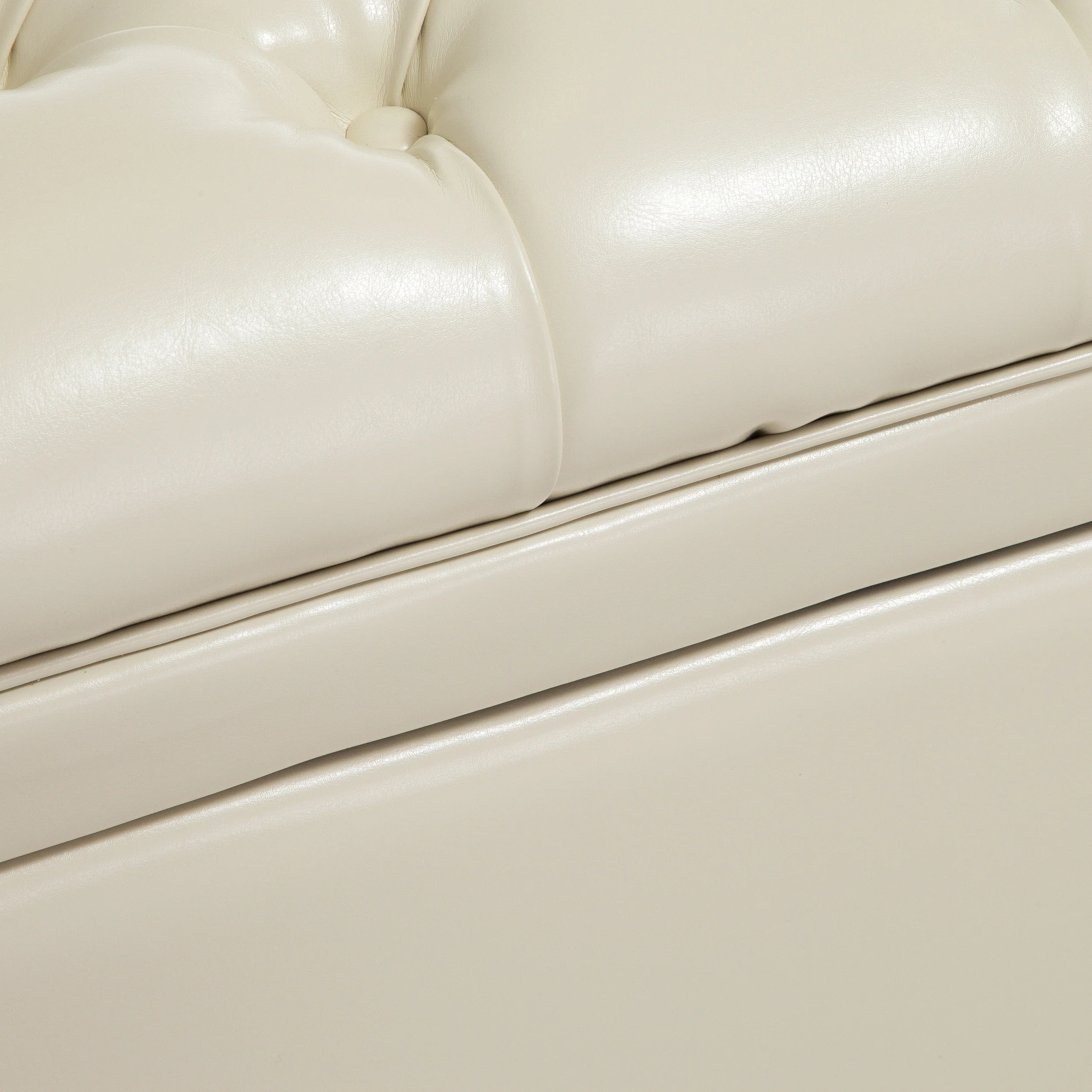 Barton Tufted Ivory Leather Storage Ottoman - furnishings