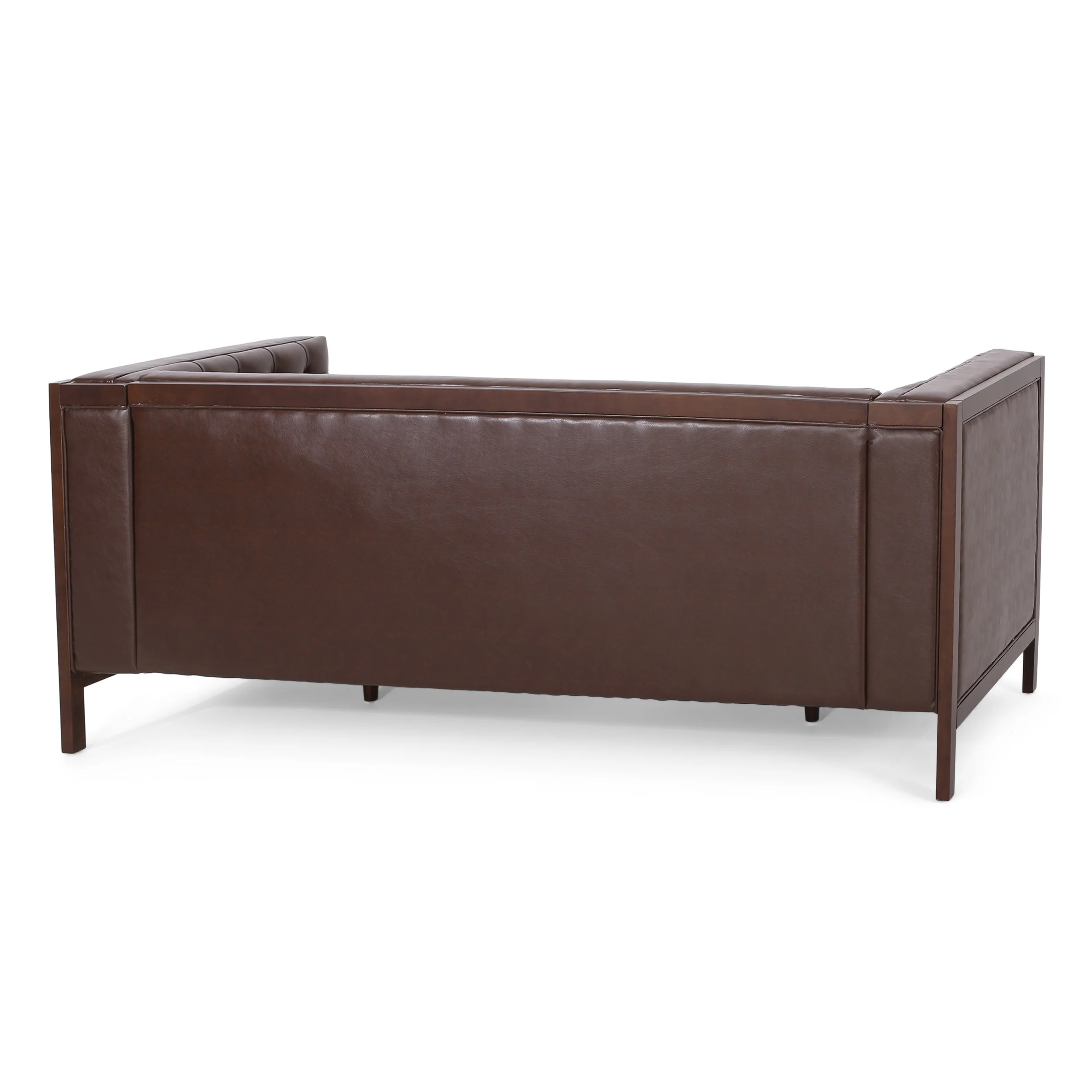 Elias Contemporary Faux Leather Tufted 3 Seater Sofa - furnishings