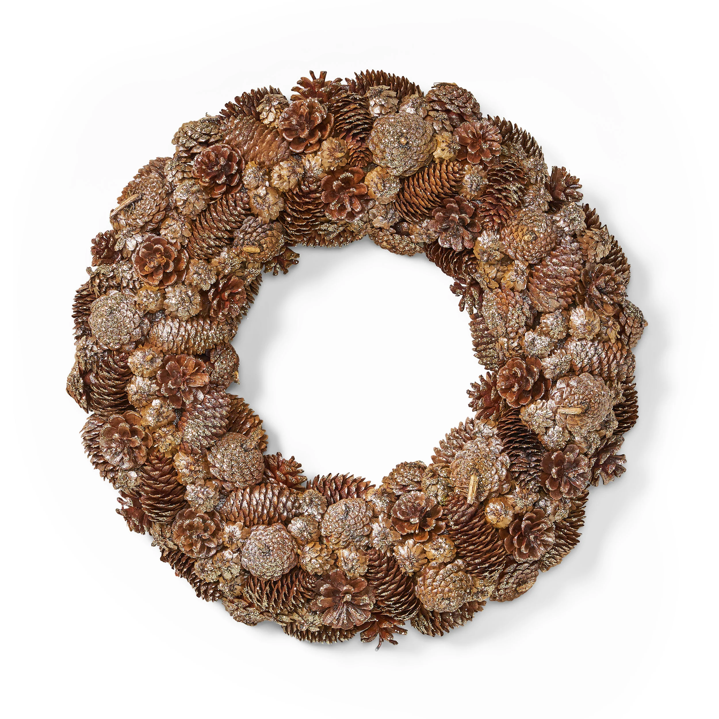 18.5 Inch Artificial Pinecone and Glitter Christmas Wreath - furnishings