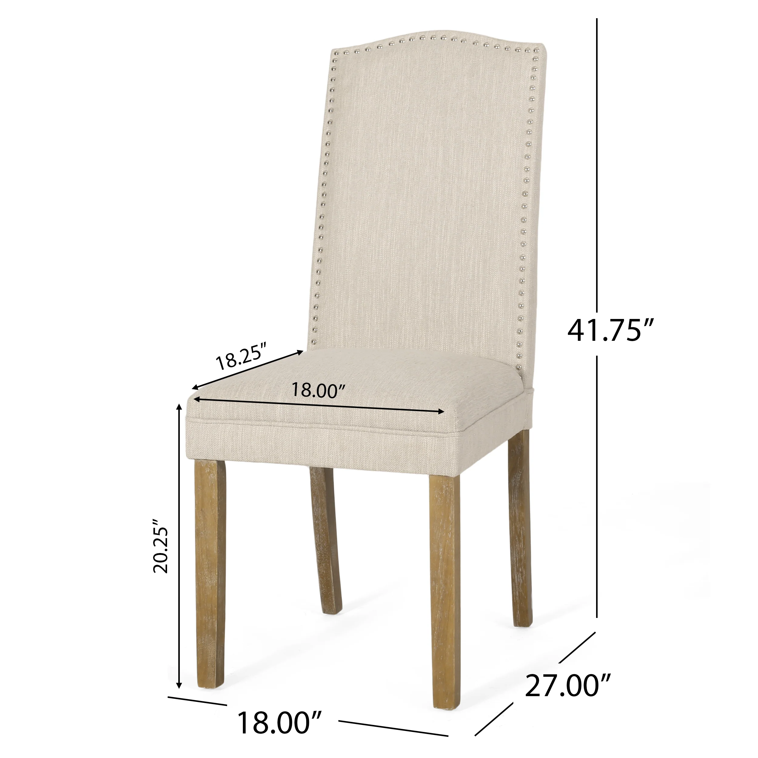Geromin Contemporary Fabric Dining Chairs with Nailhead Trim, Set of 6 - furnishings
