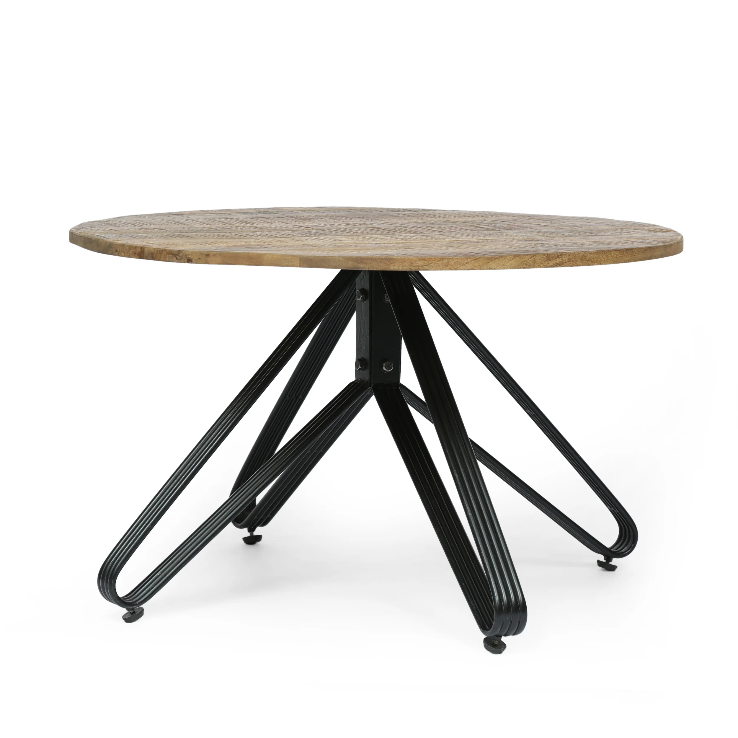 Peniel Modern Industrial Handcrafted Mango Wood Coffee Table, Natural and Black - furnishings