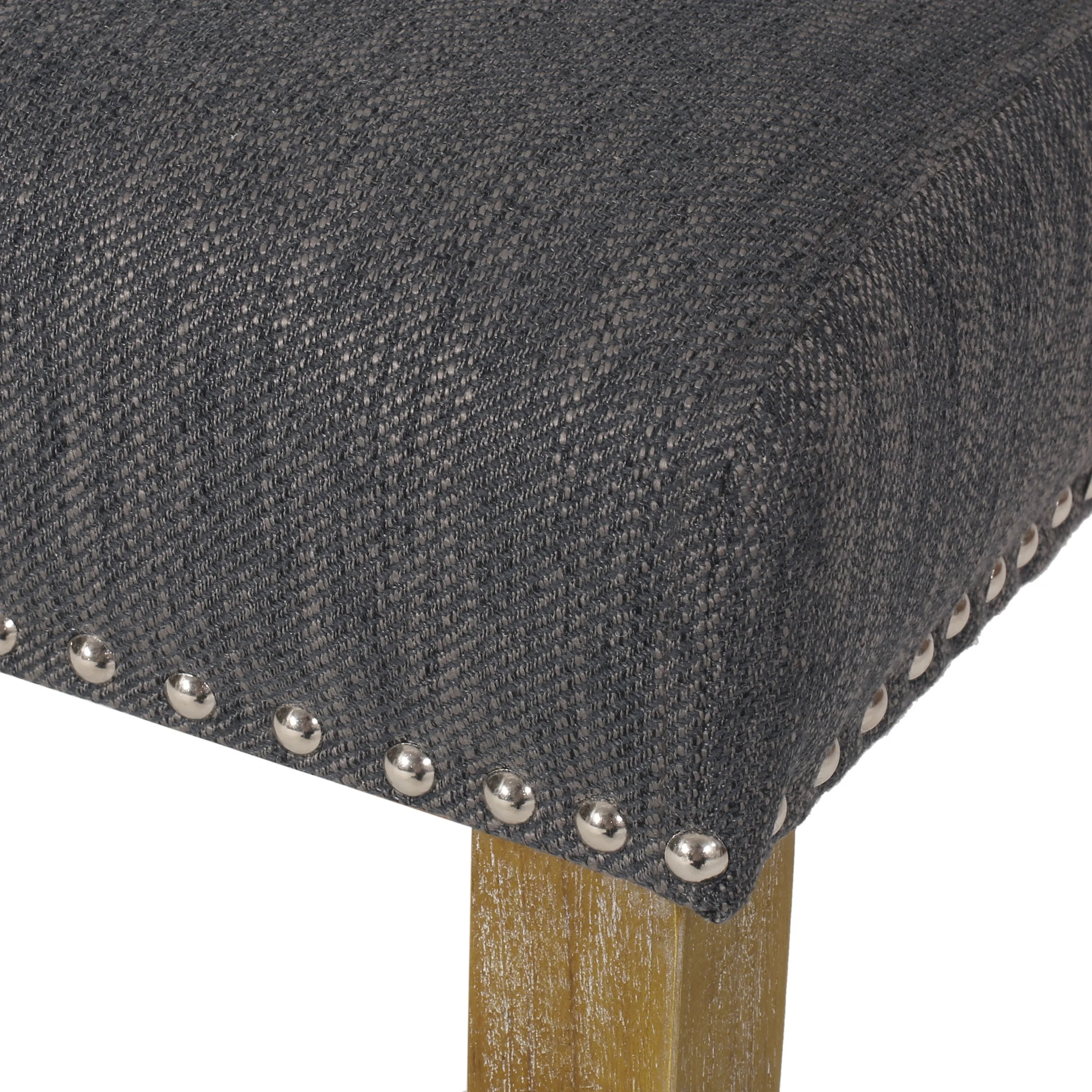 Frances Contemporary Fabric Tufted Dining Chairs with Nailhead Trim, Set of 2 - furnishings