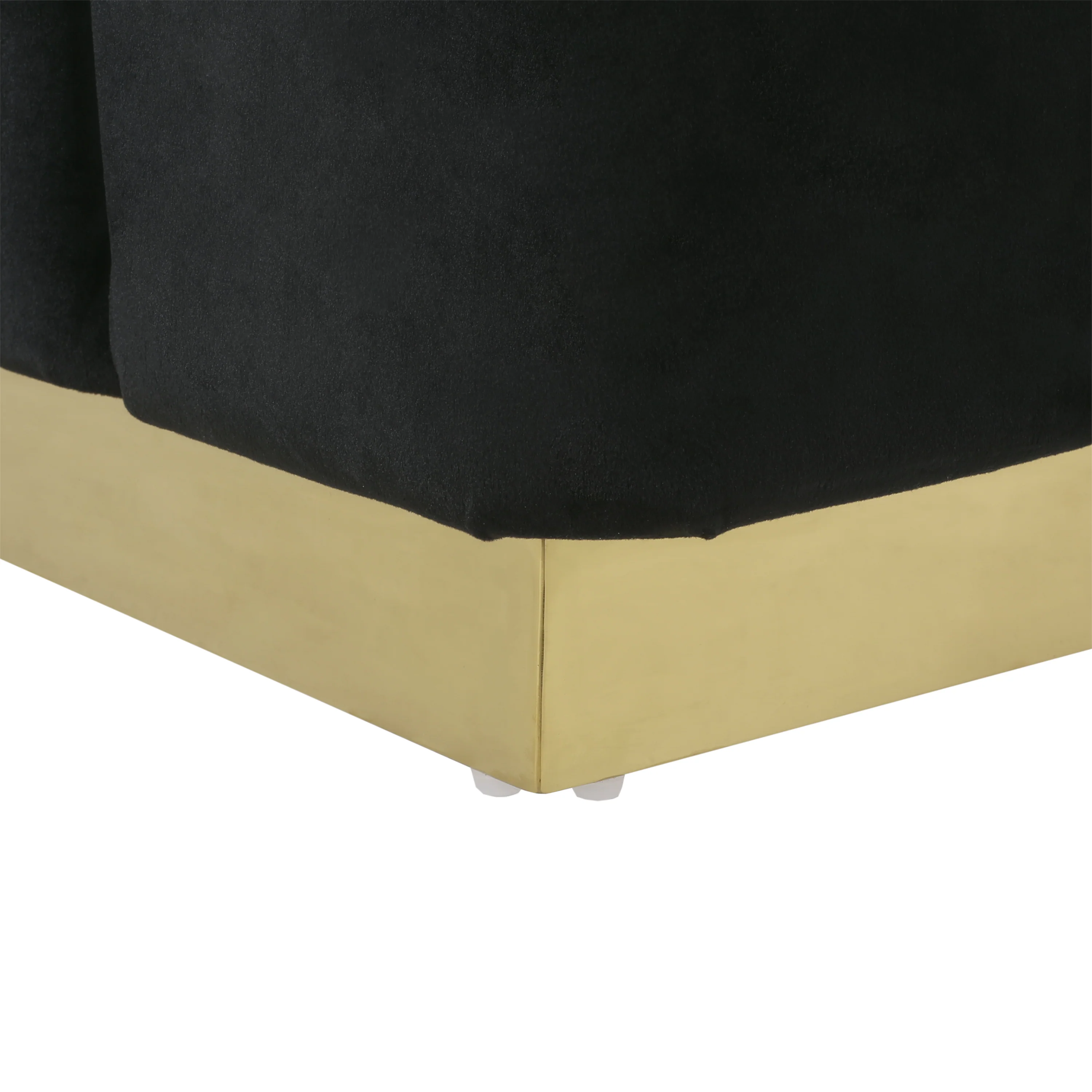 Fairfax Modern Glam Velvet Tufted Ottoman - furnishings