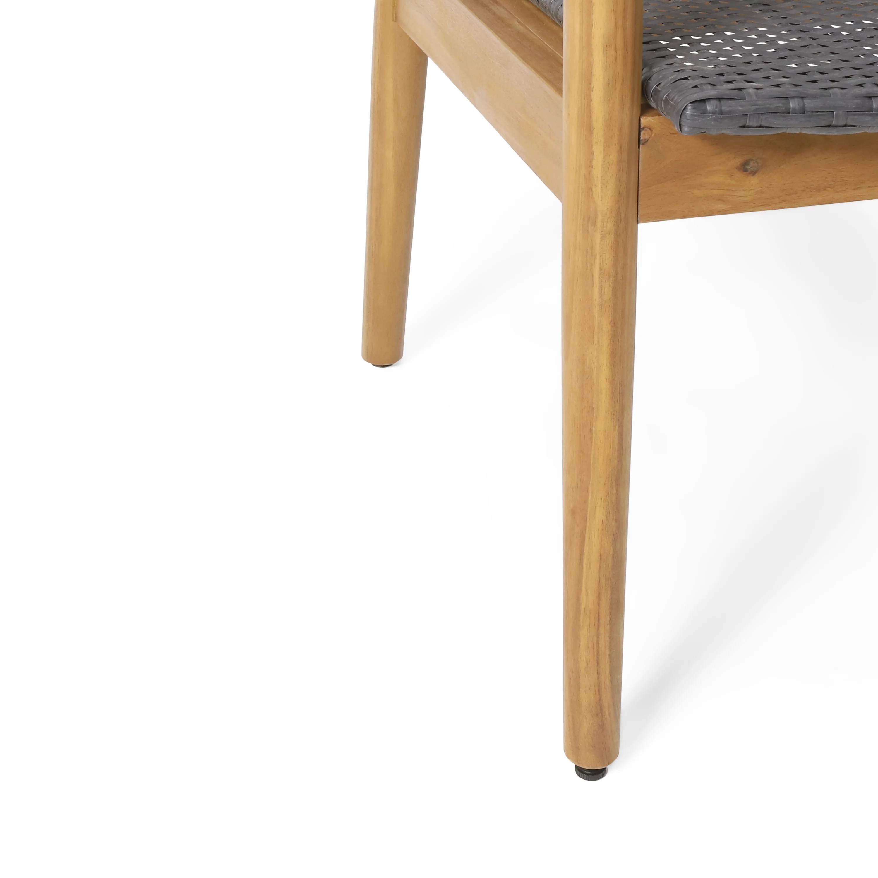 Alamosa Outdoor Wicker and Acacia Wood Loveseat, Gray and Teak - furnishings
