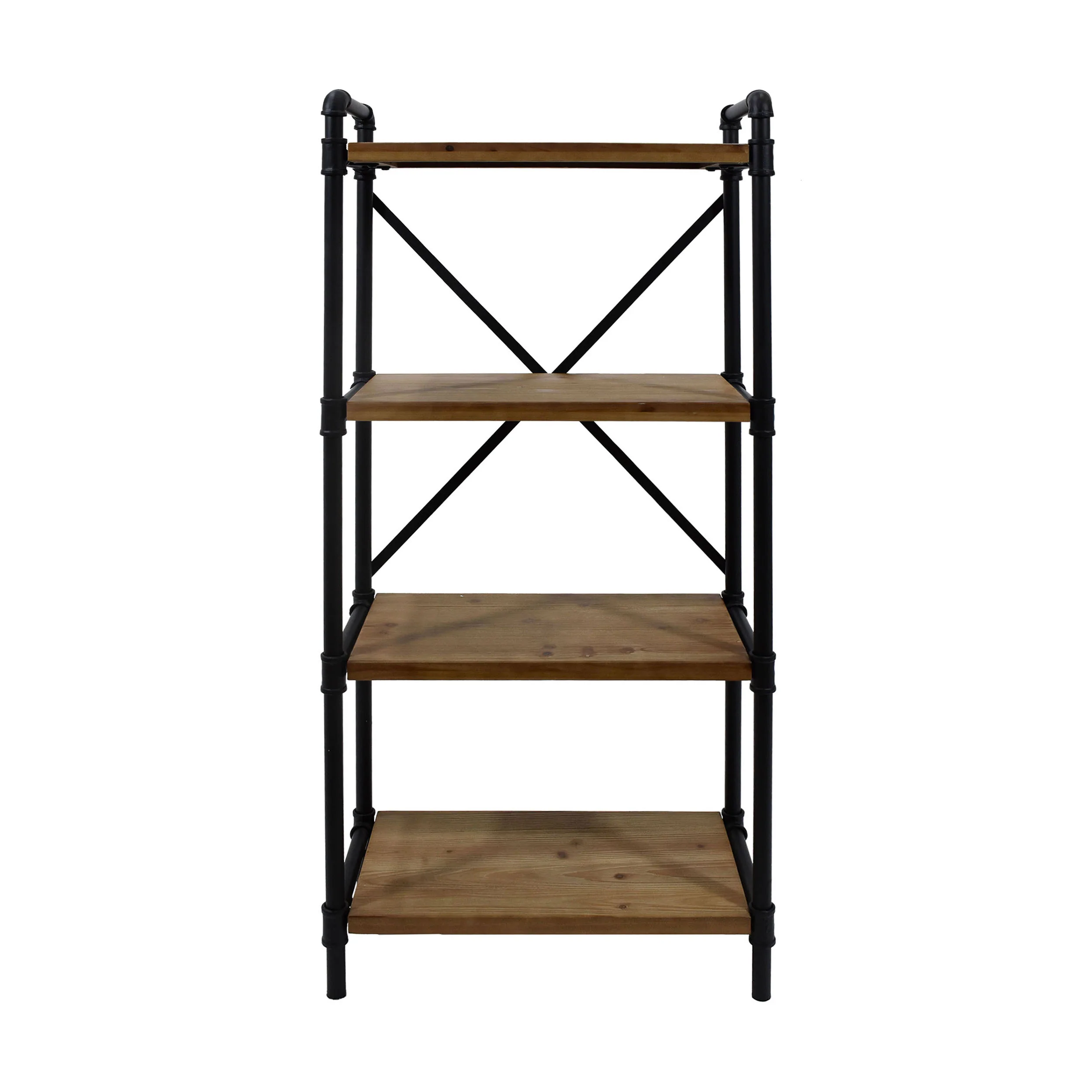 Astrid Industrial Pipe Design 4-Shelf Etagere Bookcase - furnishings