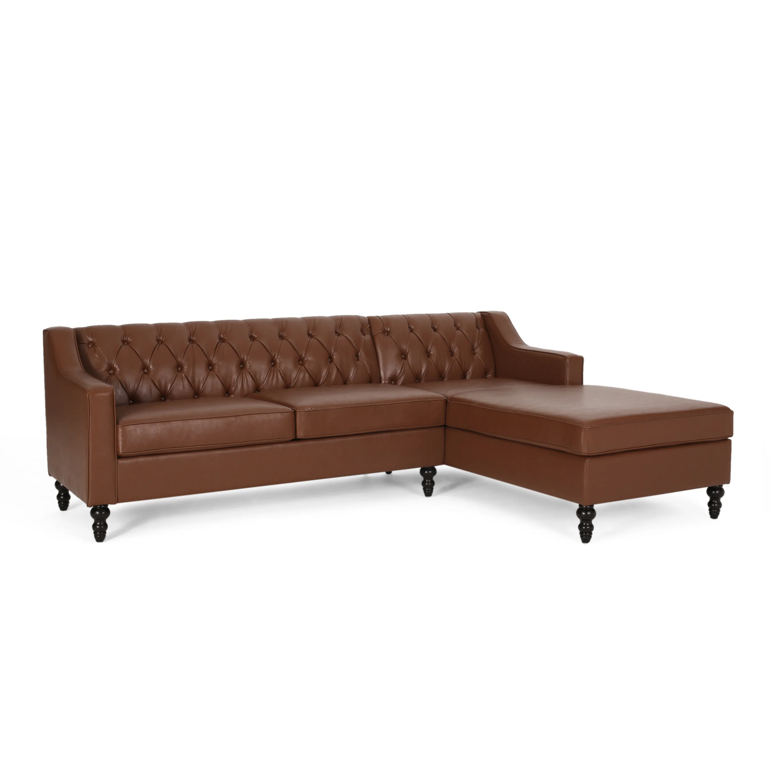 Bluewater Contemporary Tufted Chaise Sectional - furnishings