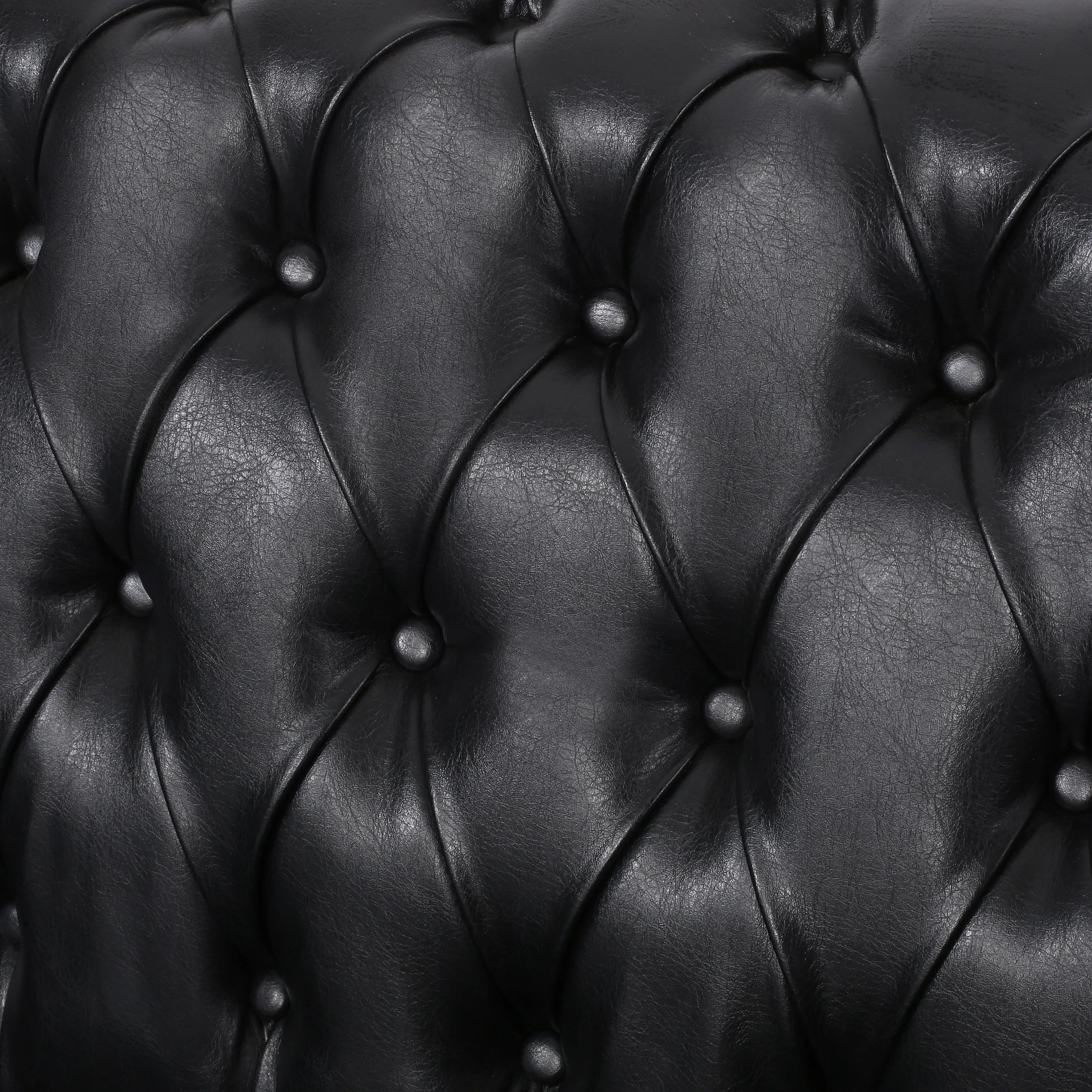 Trask Contemporary Leather Tufted Loveseat with Nailhead Trim - furnishings