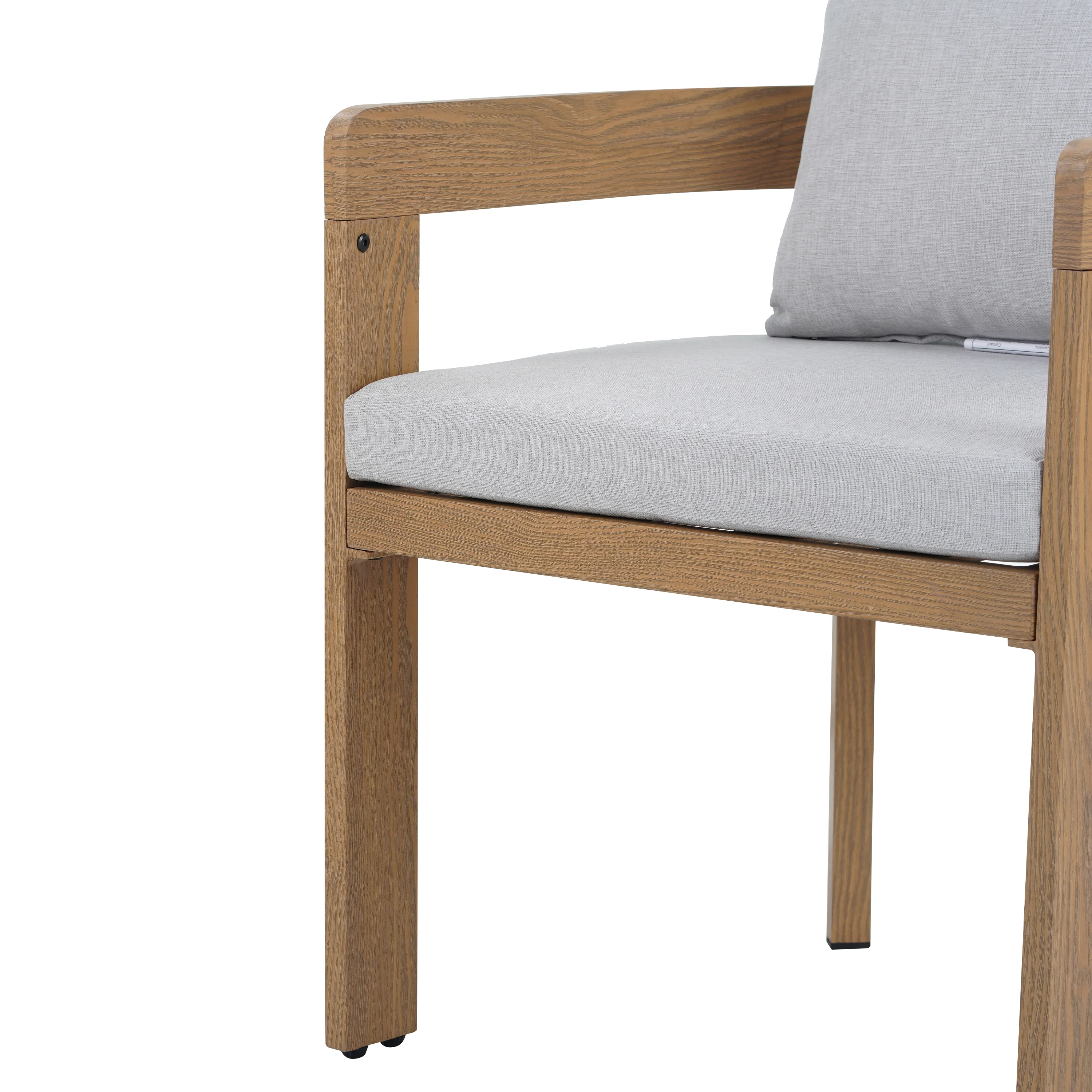 Olaly Modern Boucle Dining Chairs with Arms & Aluminum Frame - furnishings